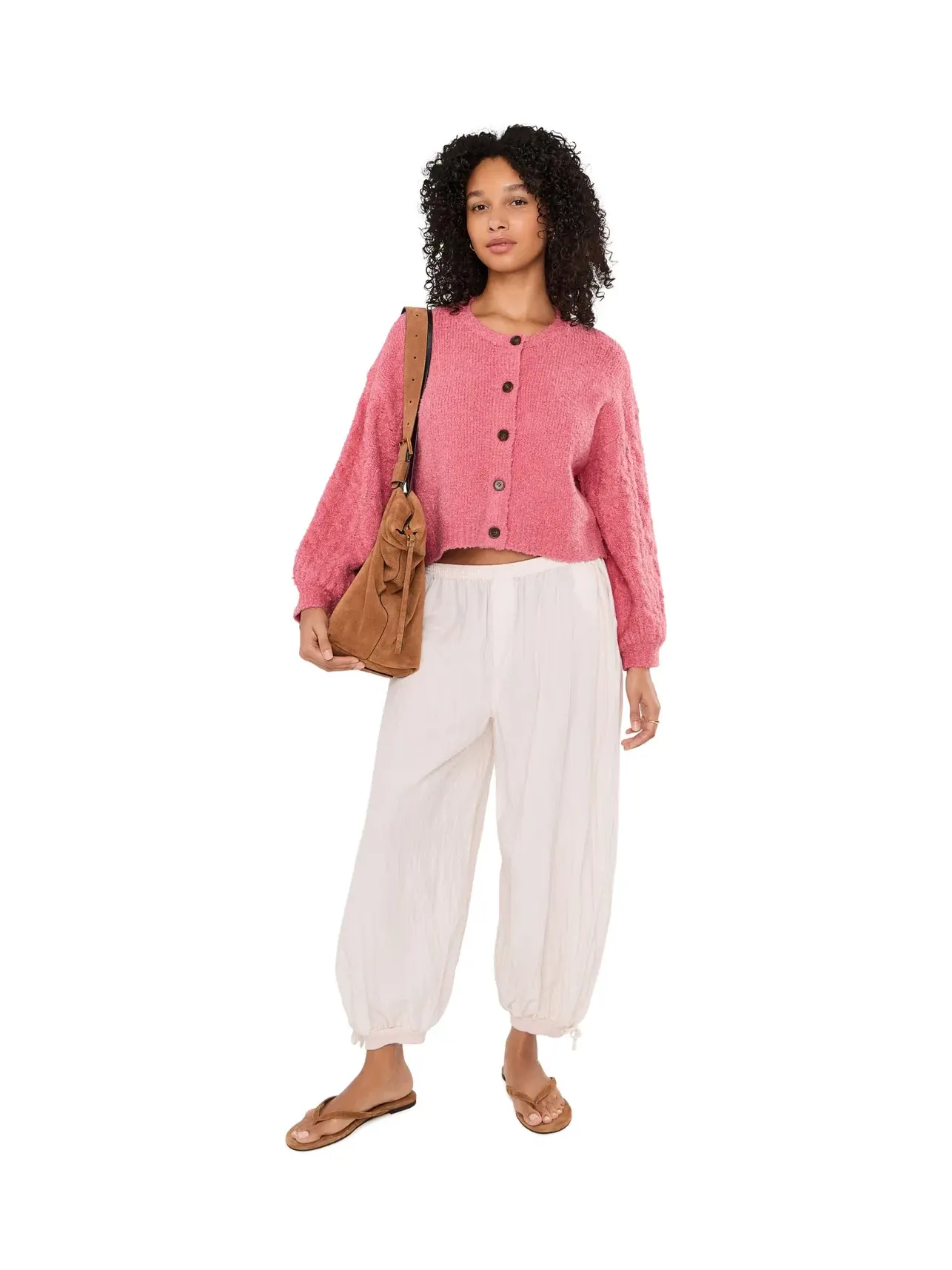 Кардиган Thistle Cardi Free People — изображение 2 из 5, винтажный розовый