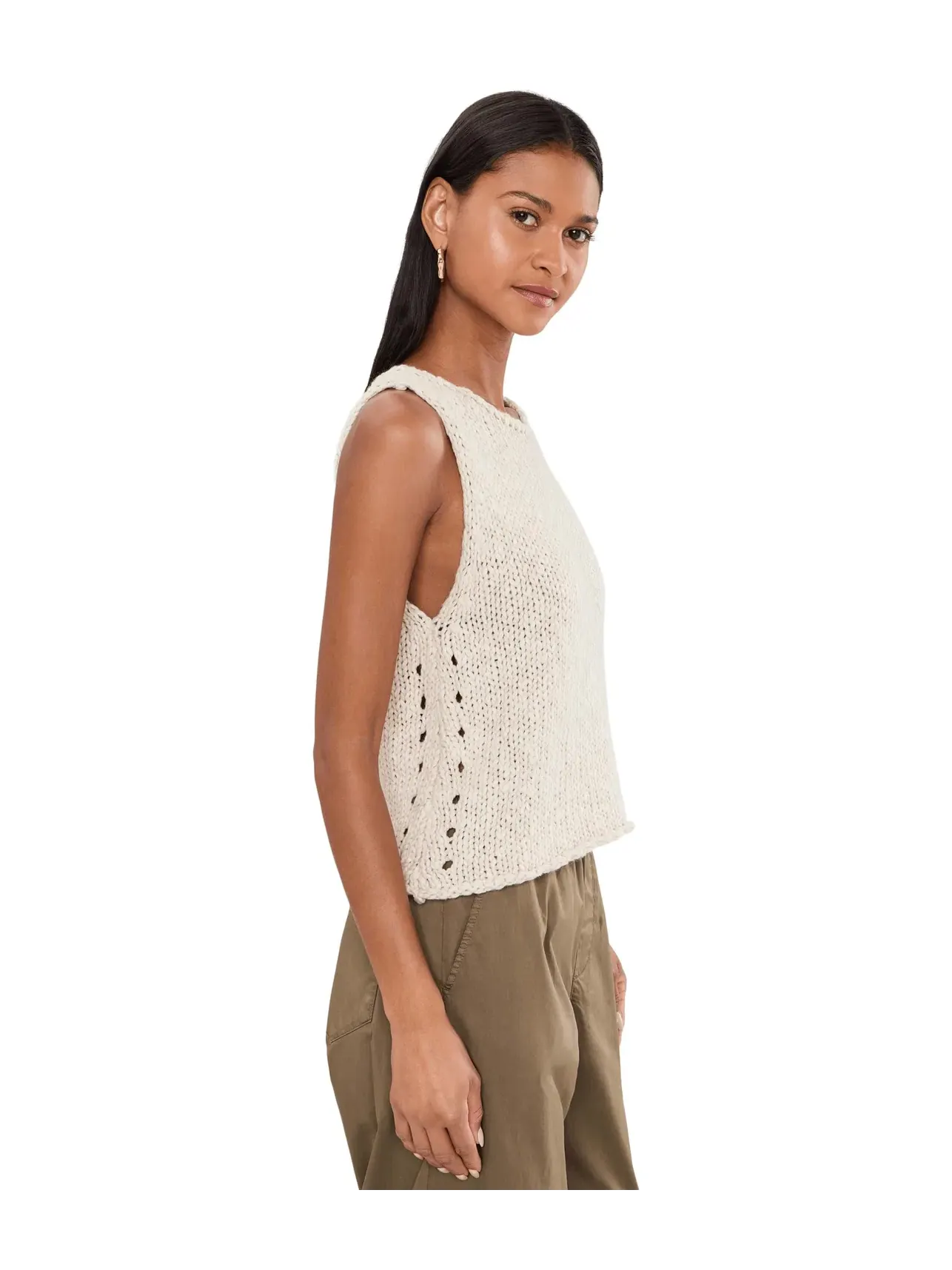 Вязаный топ-майка Opal Knit Tank Free People — изображение 3 из 5, чайный