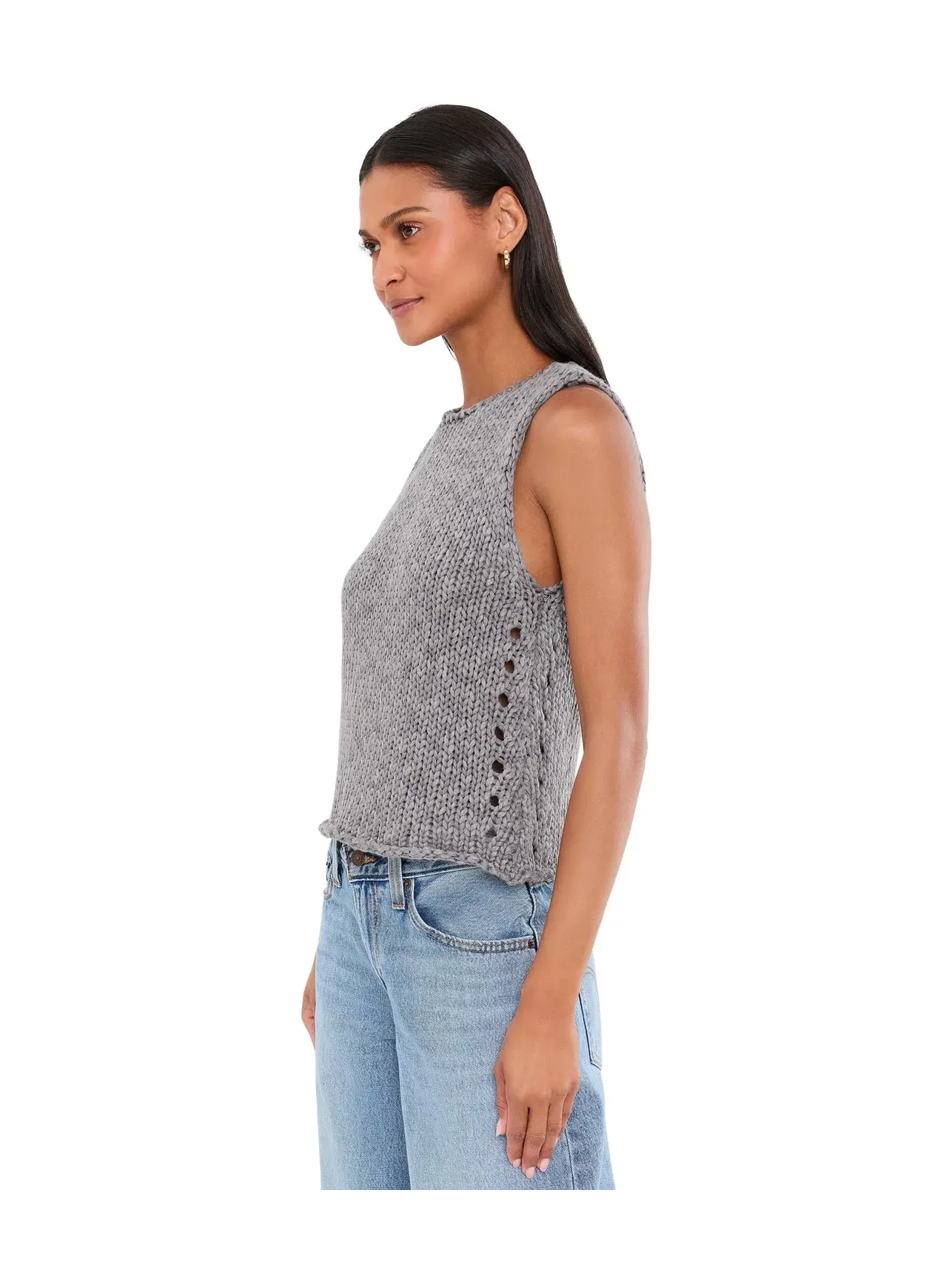 Вязаный топ-майка Opal Knit Tank Free People — изображение 3 из 5, серый
