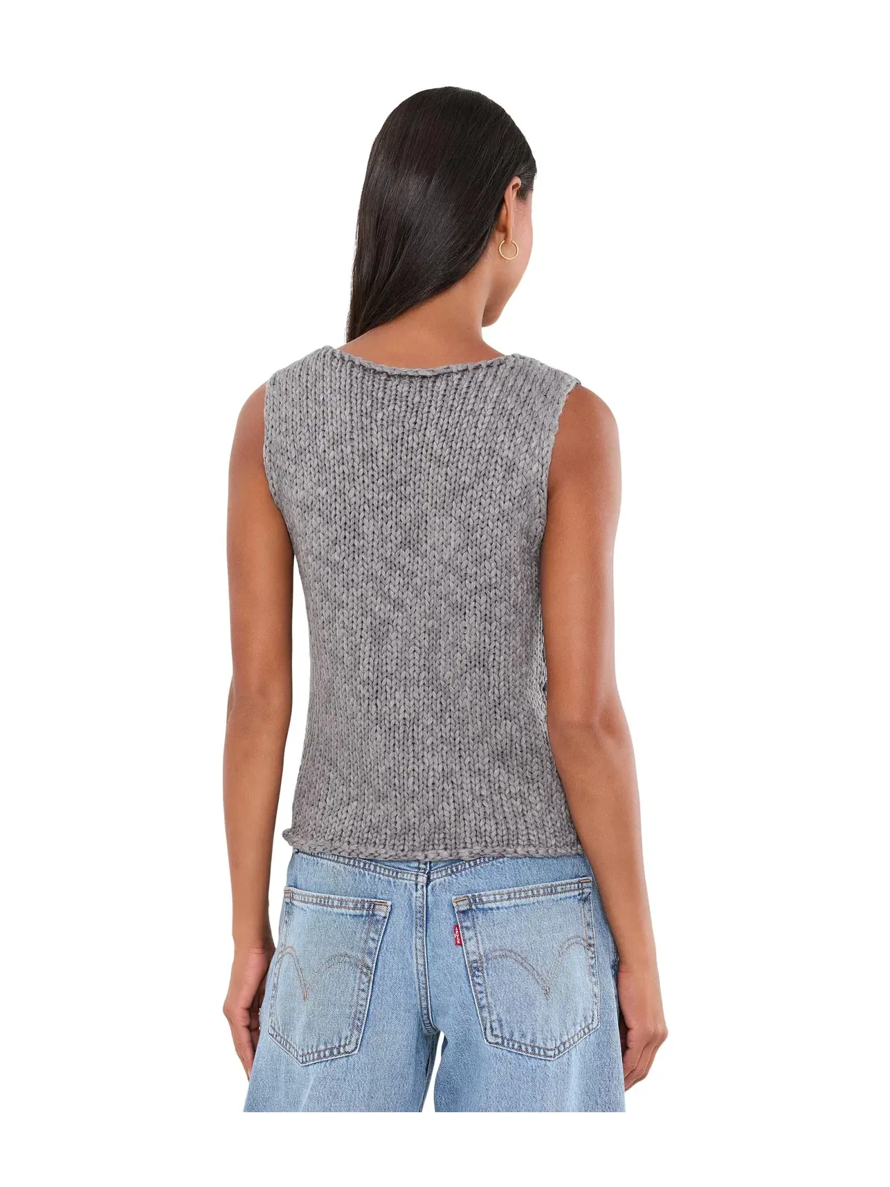 Вязаный топ-майка Opal Knit Tank Free People — изображение 4 из 5, серый