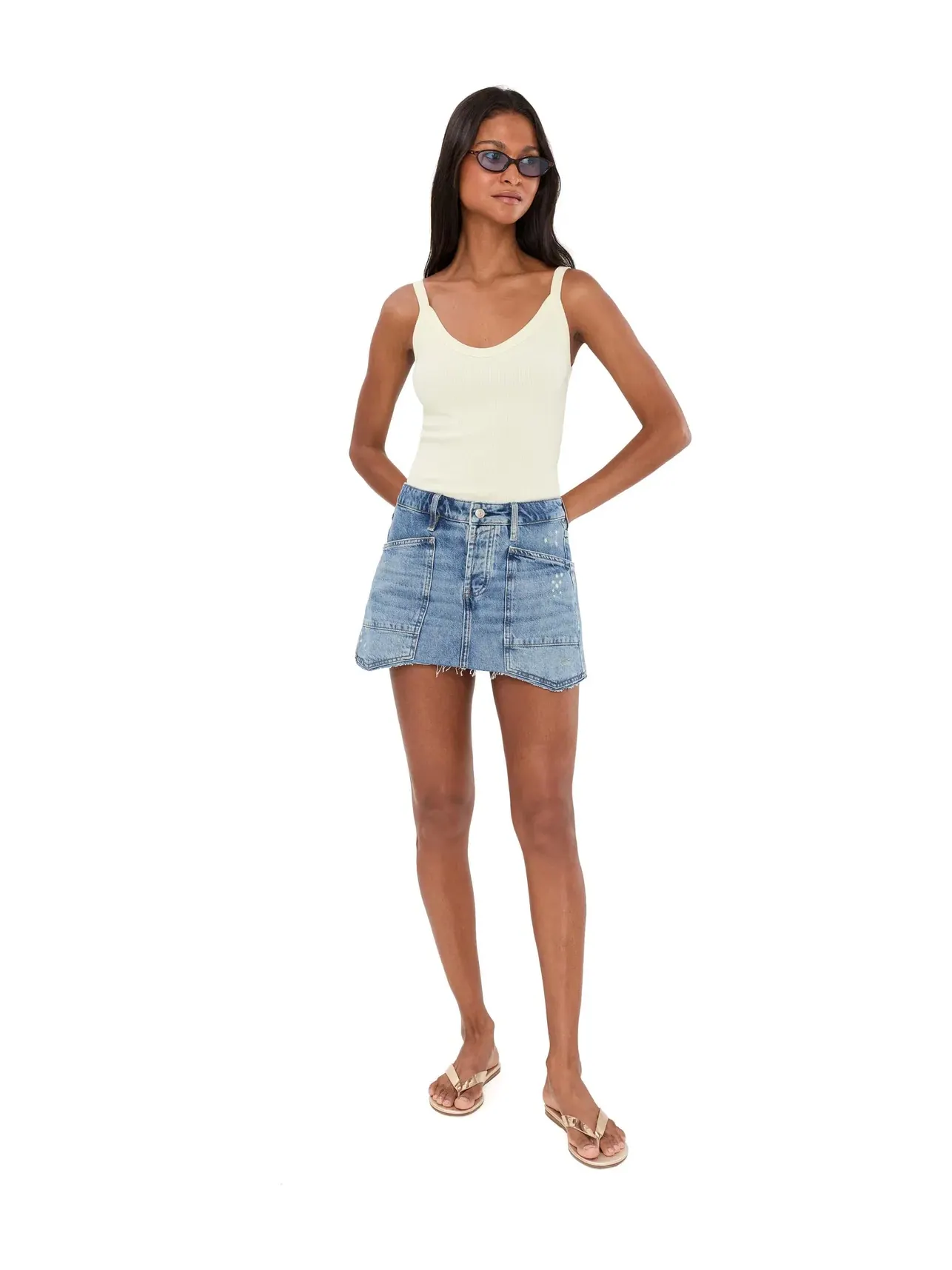 Мини-юбка We The Free Dolly из денима Free People — изображение 2 из 5, синий