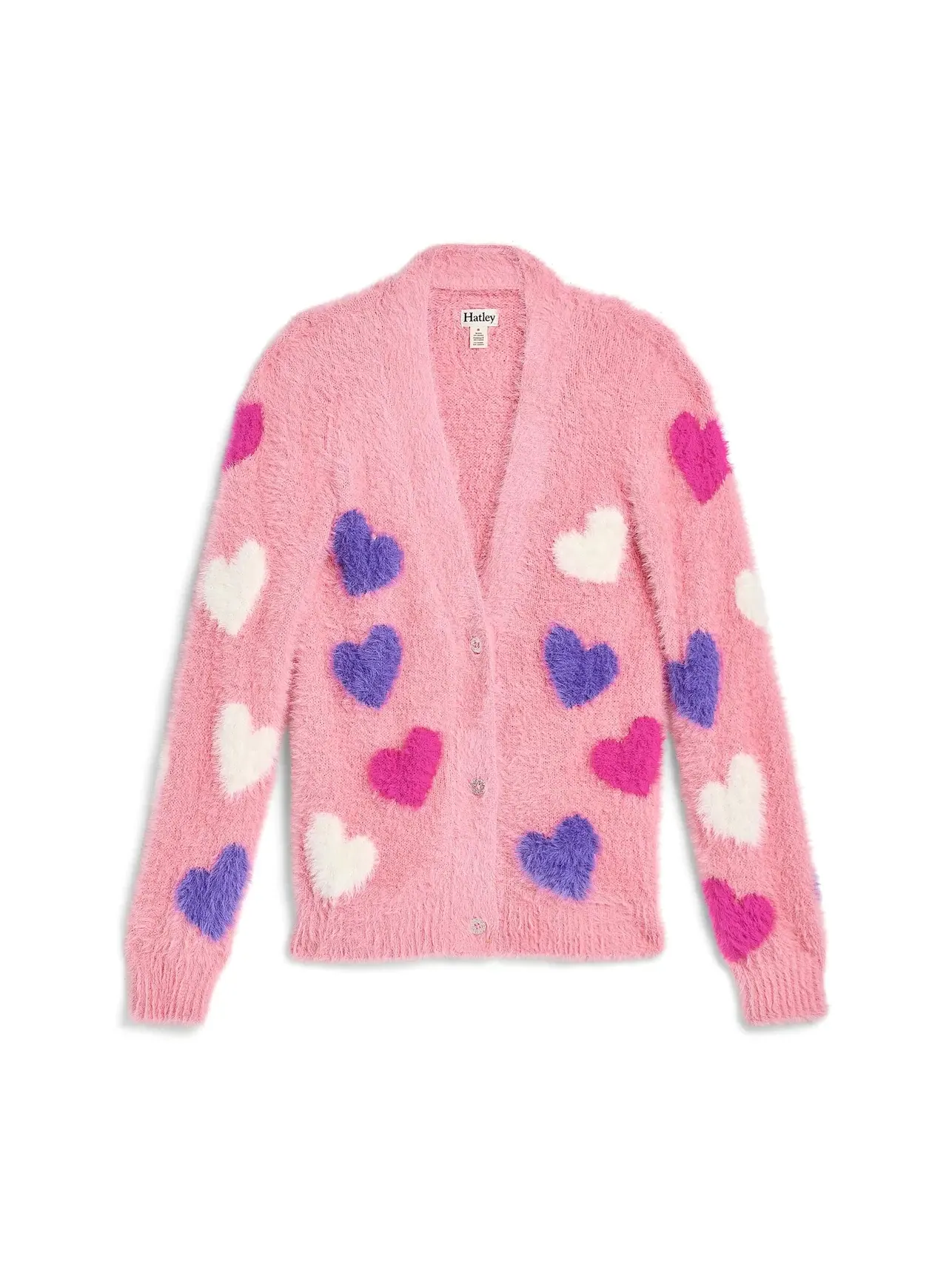 Пушистый кардиган Jumbo Hearts (для малышей/детей постарше) Hatley Kids — изображение 1 из 3, розовый