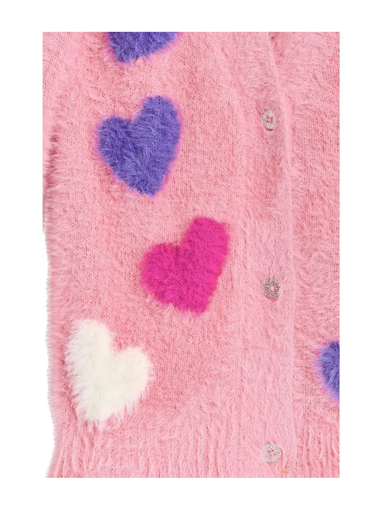Пушистый кардиган Jumbo Hearts (для малышей/детей постарше) Hatley Kids — изображение 3 из 3, розовый