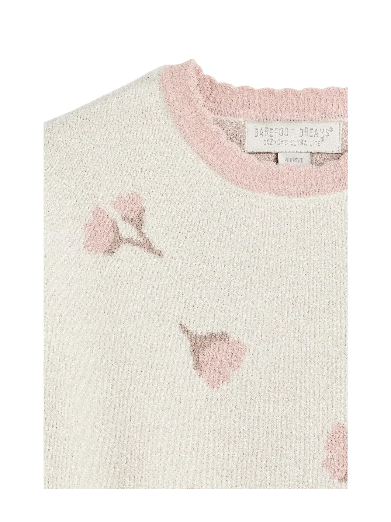 Свитер Cozychic Ultra Lite Wildflower Crew (для малышей) Barefoot Dreams Kids — изображение 3 из 3, кремовый мульти