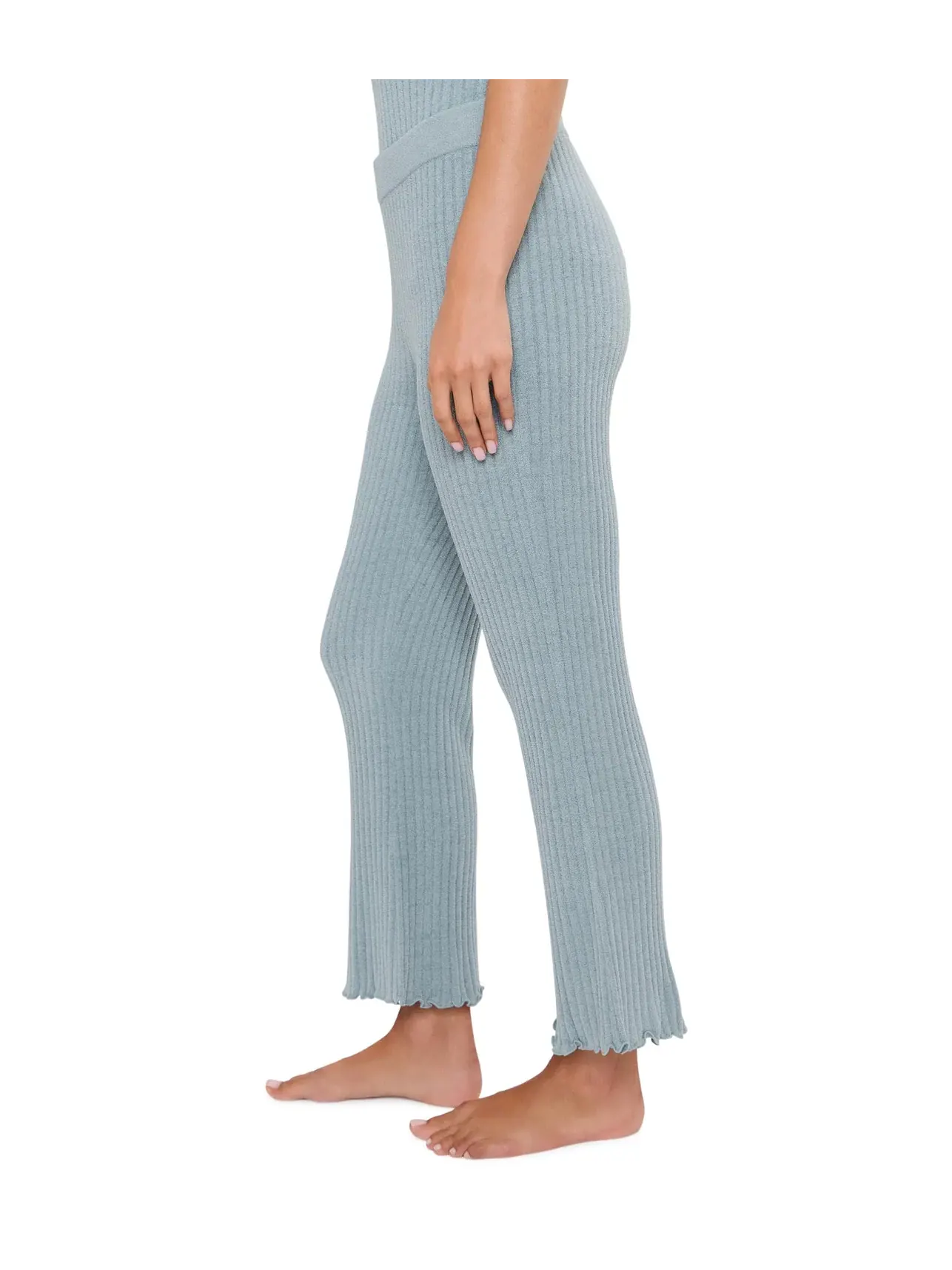 Брюки CozyChic Ultra Lite Petal Edge Rib Kick Flare Ankle Pants Barefoot Dreams — изображение 3 из 5, синий