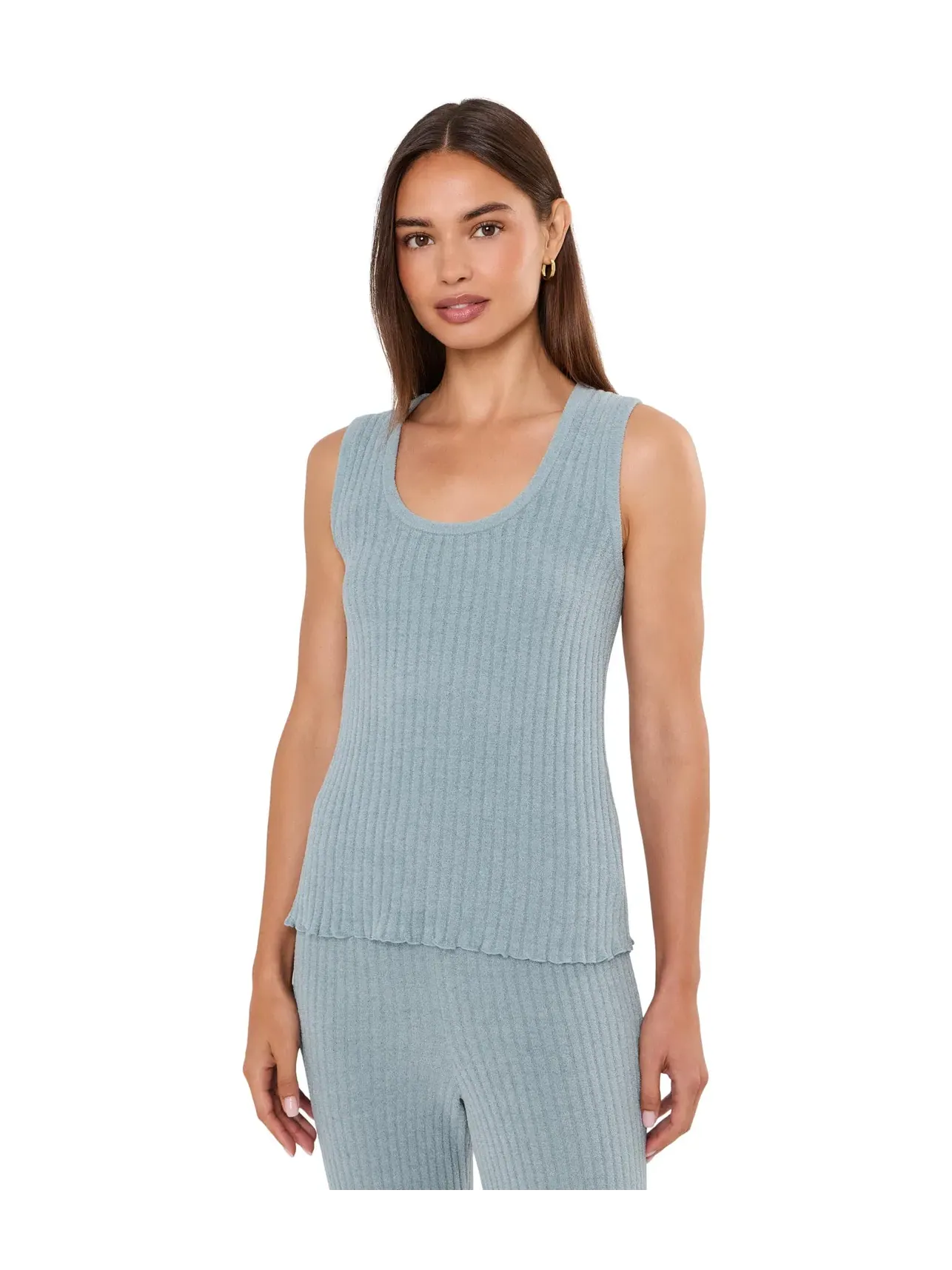 Майка Cozychic Ultra Lite Petal Edge Rib Tank Barefoot Dreams — изображение 1 из 5, синий
