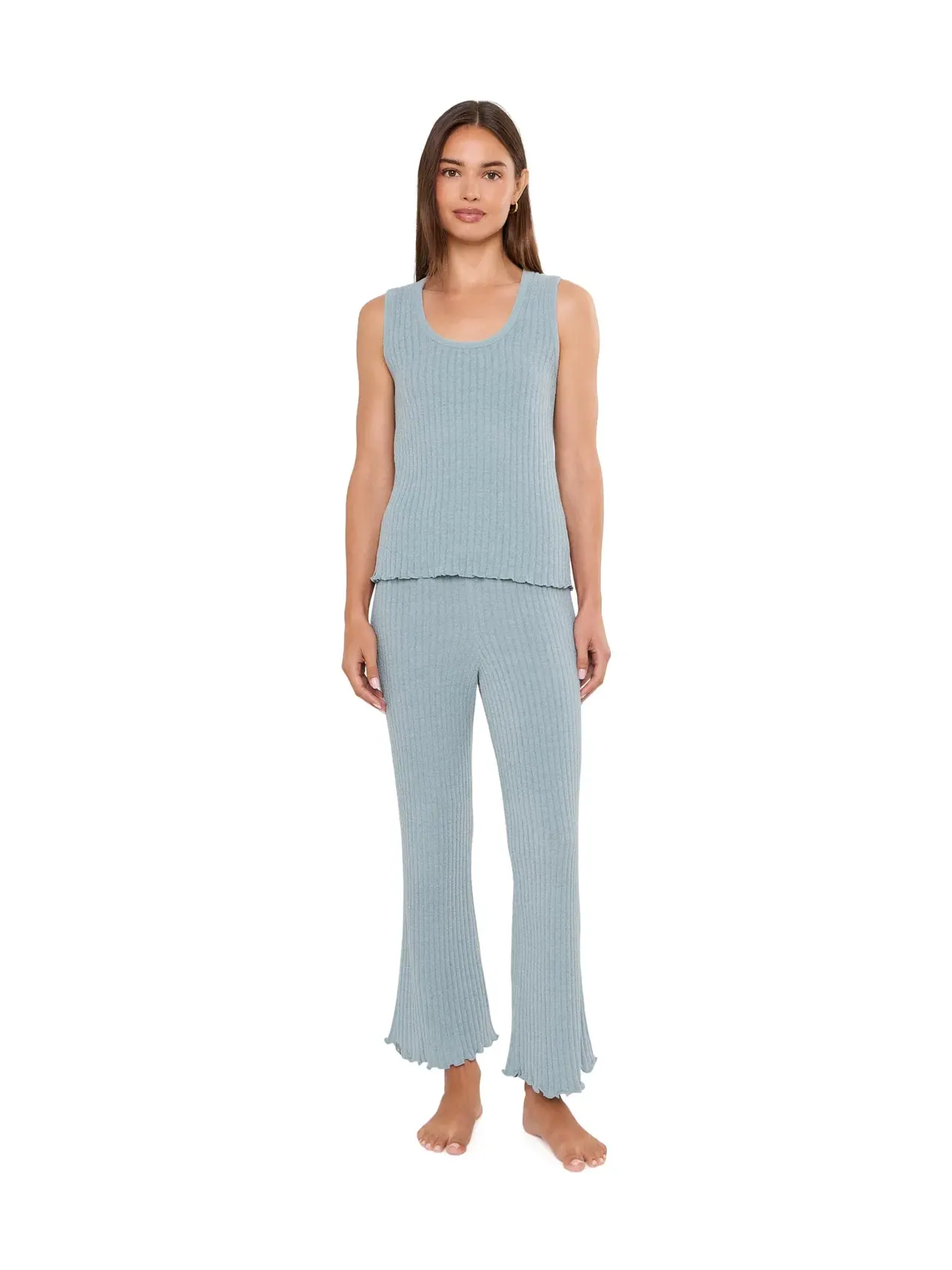 Майка Cozychic Ultra Lite Petal Edge Rib Tank Barefoot Dreams — изображение 2 из 5, синий