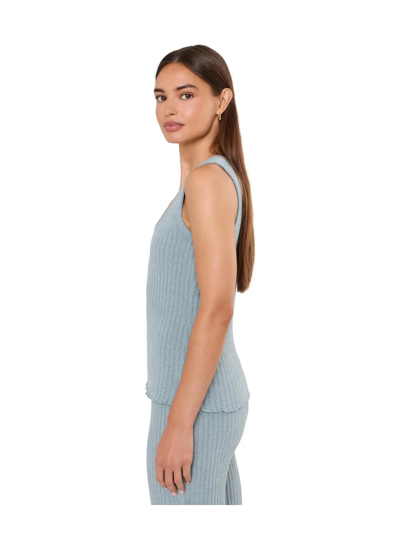 Майка Cozychic Ultra Lite Petal Edge Rib Tank Barefoot Dreams — изображение 3 из 5, синий