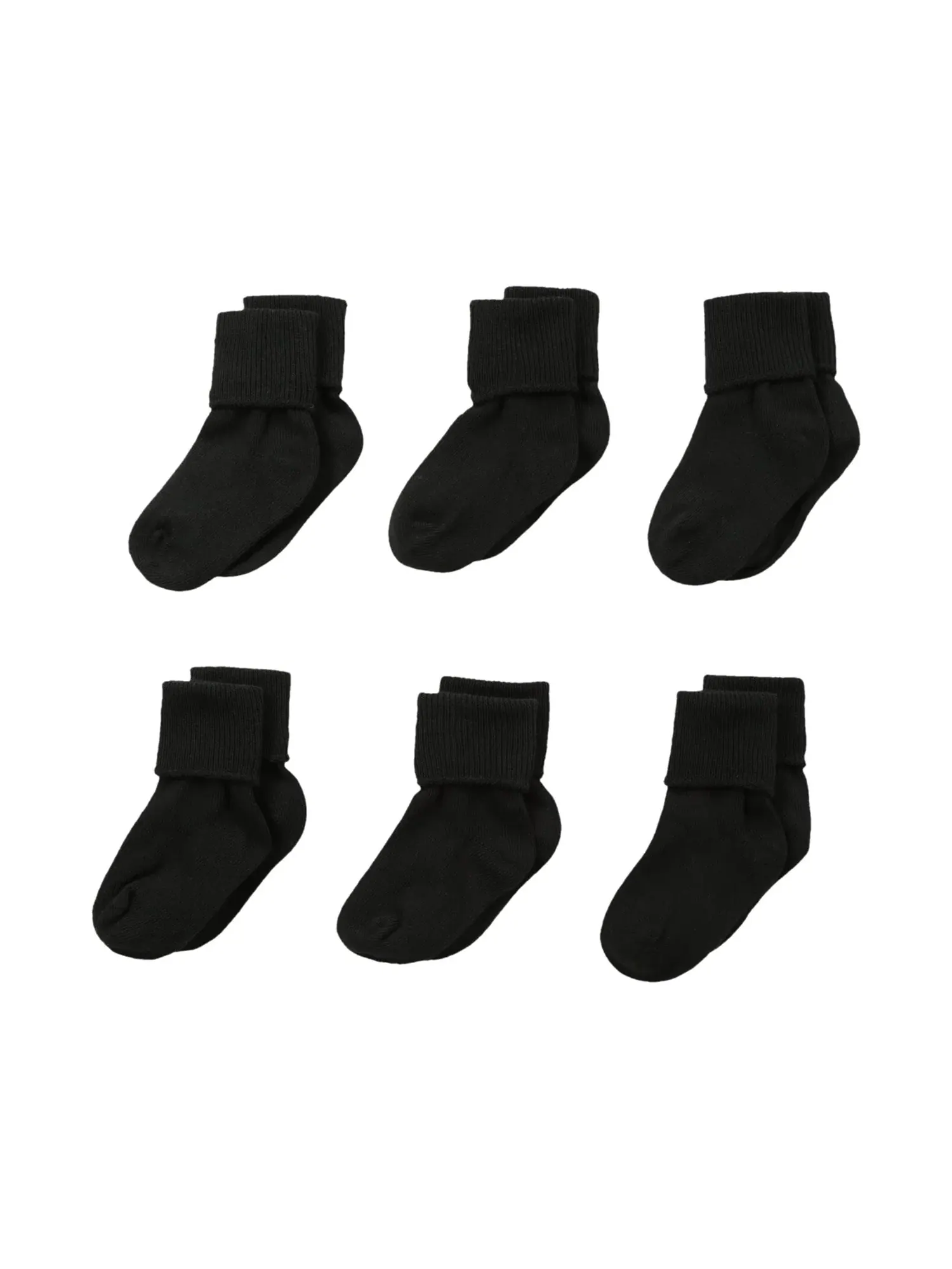 Набор из 6 бесшовных носков с отворотом для девочек Jefferies Socks — черный