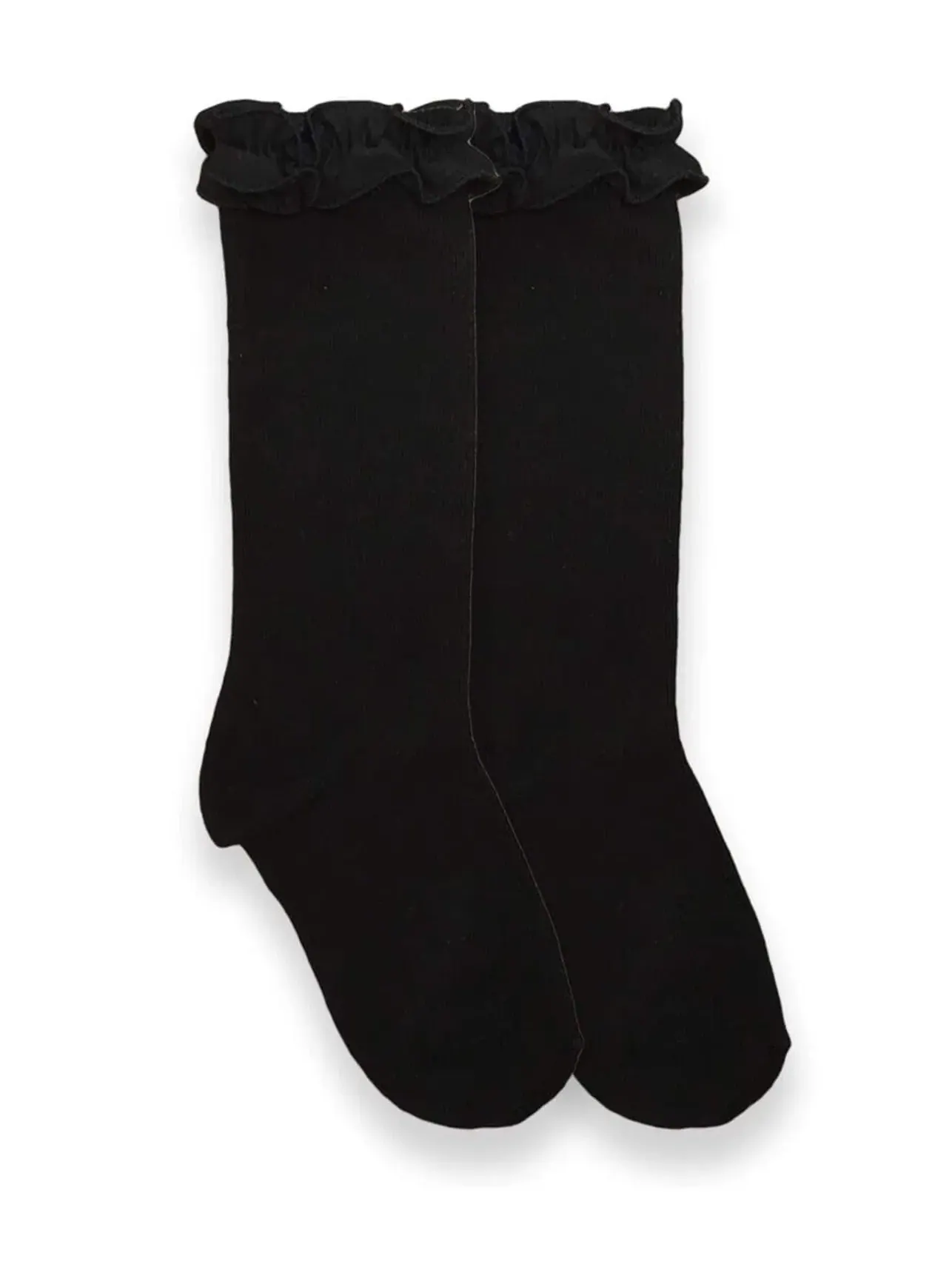 Детские высокие носки с рюшами для девочек, 1 шт. Jefferies Socks — черный