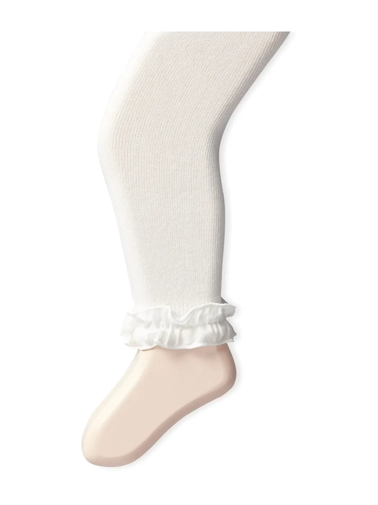 Детские колготки без стопы с рюшами Baby Girls' Ruffle Footless Tight Jefferies Socks — белый