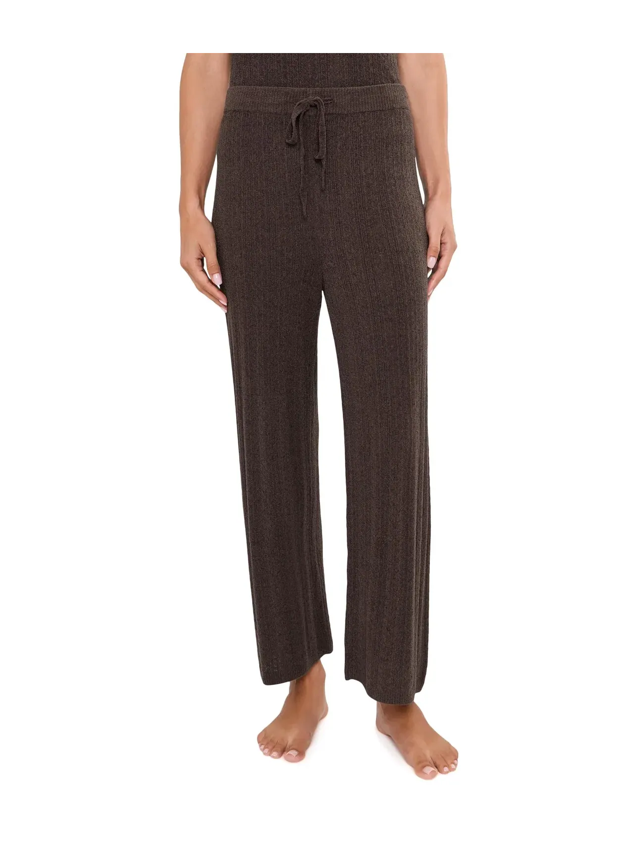 Укороченные брюки Cozychic Ultra Lite Pointelle Barefoot Dreams — изображение 1 из 5, умбра
