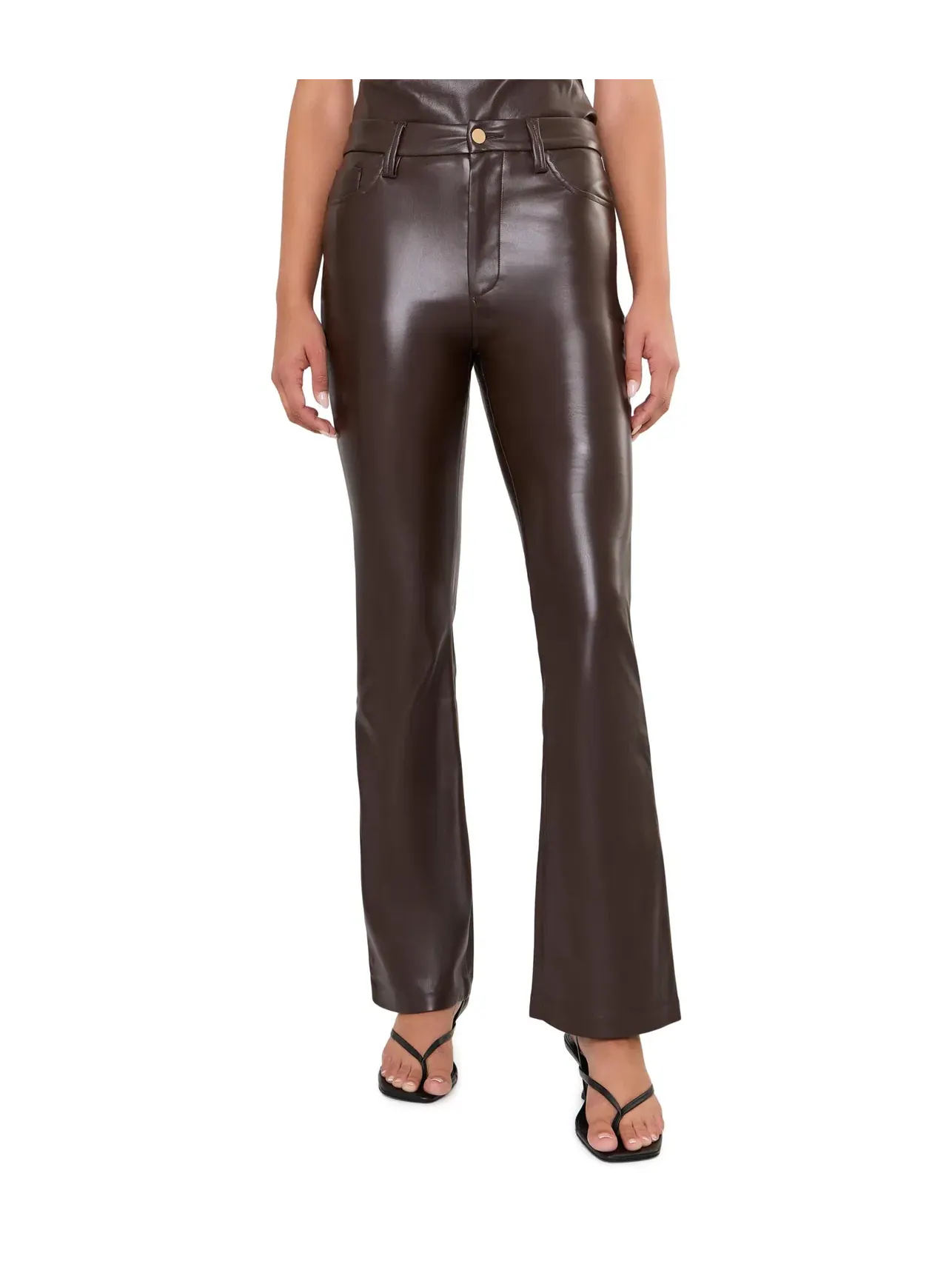 Брюки клеш из кожи The Leather Hi Honey Bootcut Joe'S Jeans — коричневый