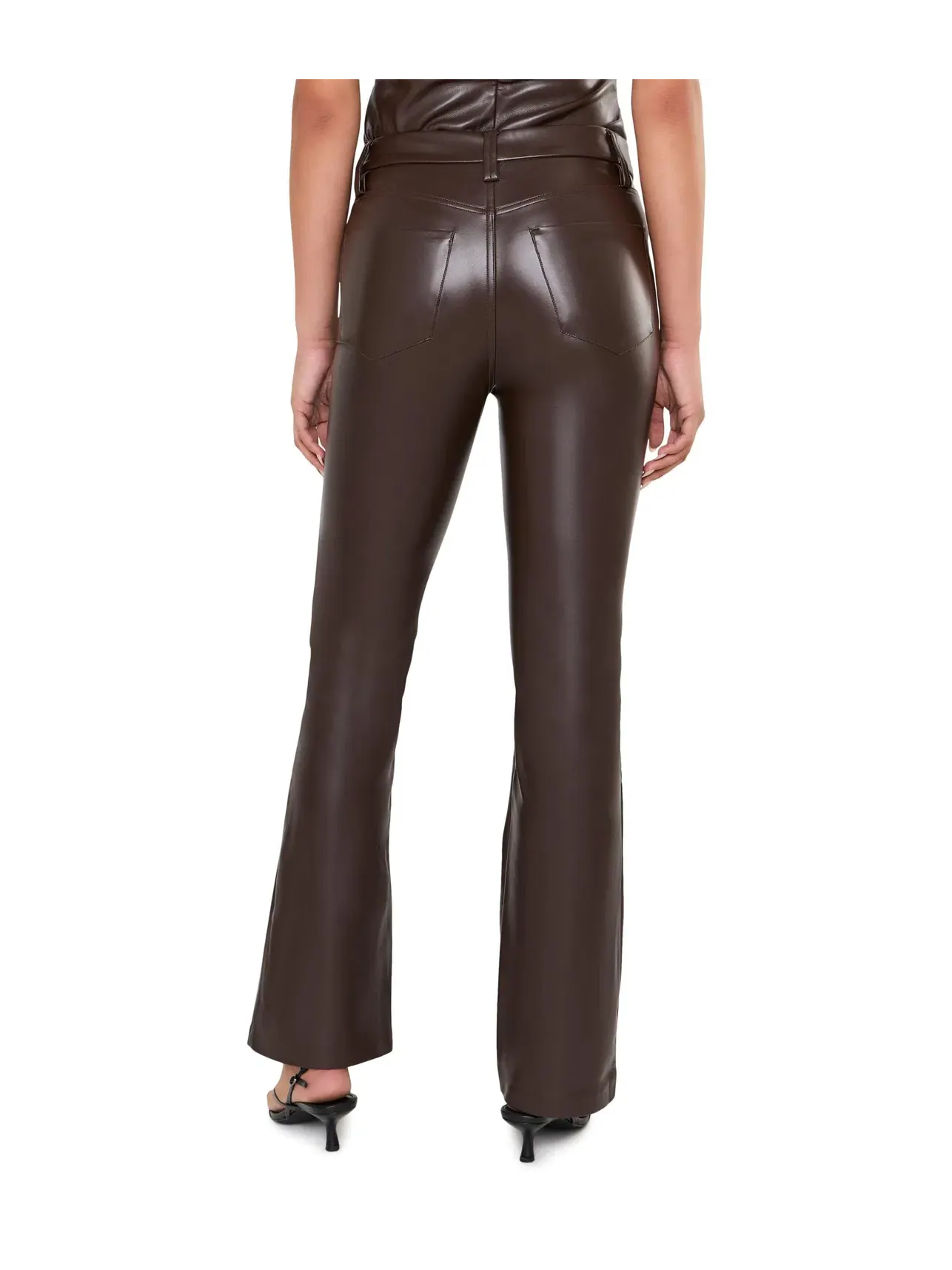 Брюки клеш из кожи The Leather Hi Honey Bootcut Joe'S Jeans — изображение 4 из 5, коричневый