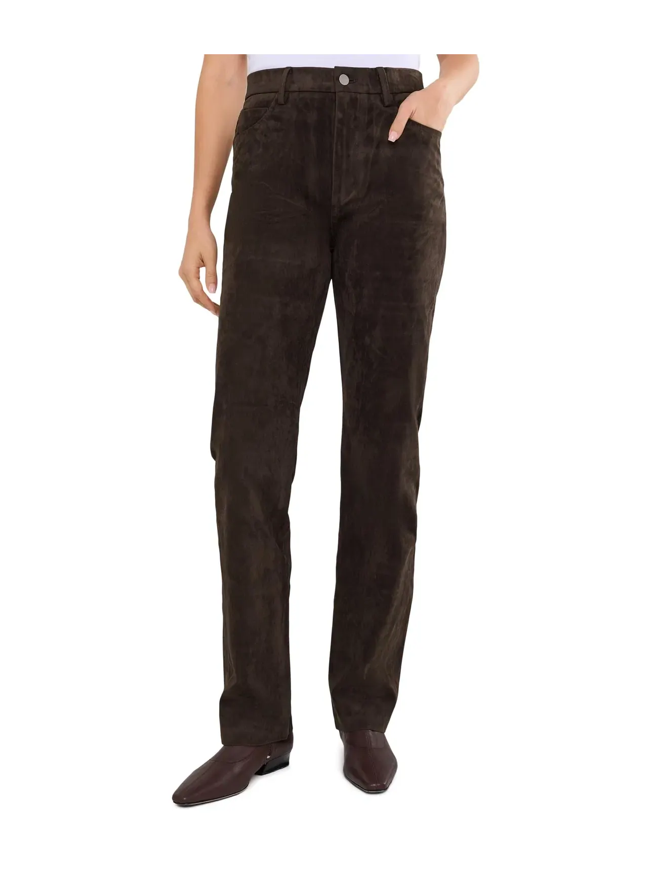 Джинсы зауженные из замши The Suede Margot Slim Joe'S Jeans — коричневый