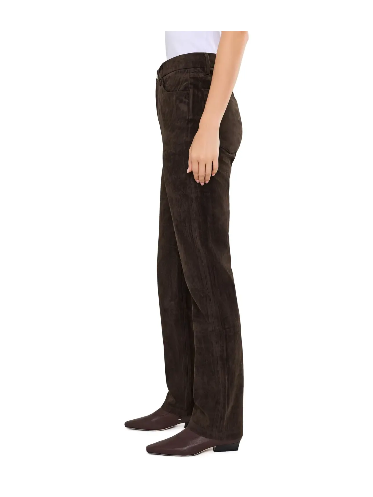 Джинсы зауженные из замши The Suede Margot Slim Joe'S Jeans — изображение 3 из 5, коричневый