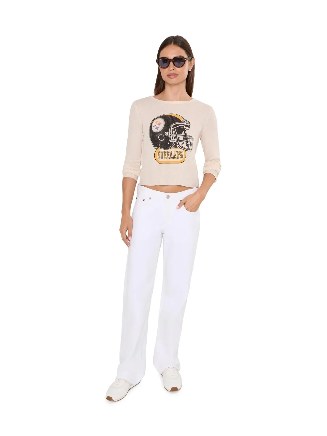 Термолонгслив с шлемом NFL Pittsburgh Steelers Helmet Crop Thermal Junk Food Clothing — изображение 2 из 5, березовый