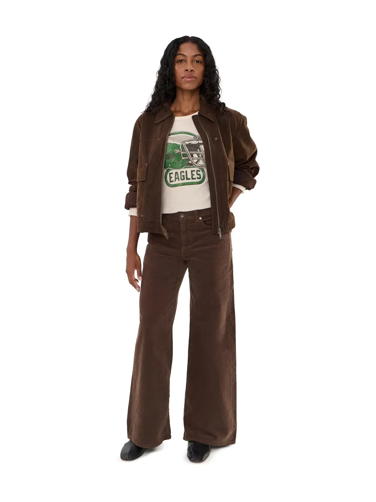 Термолонгслив с шлемом NFL Philadelphia Eagles Helmet Crop Thermal Junk Food Clothing — изображение 2 из 5, березовый