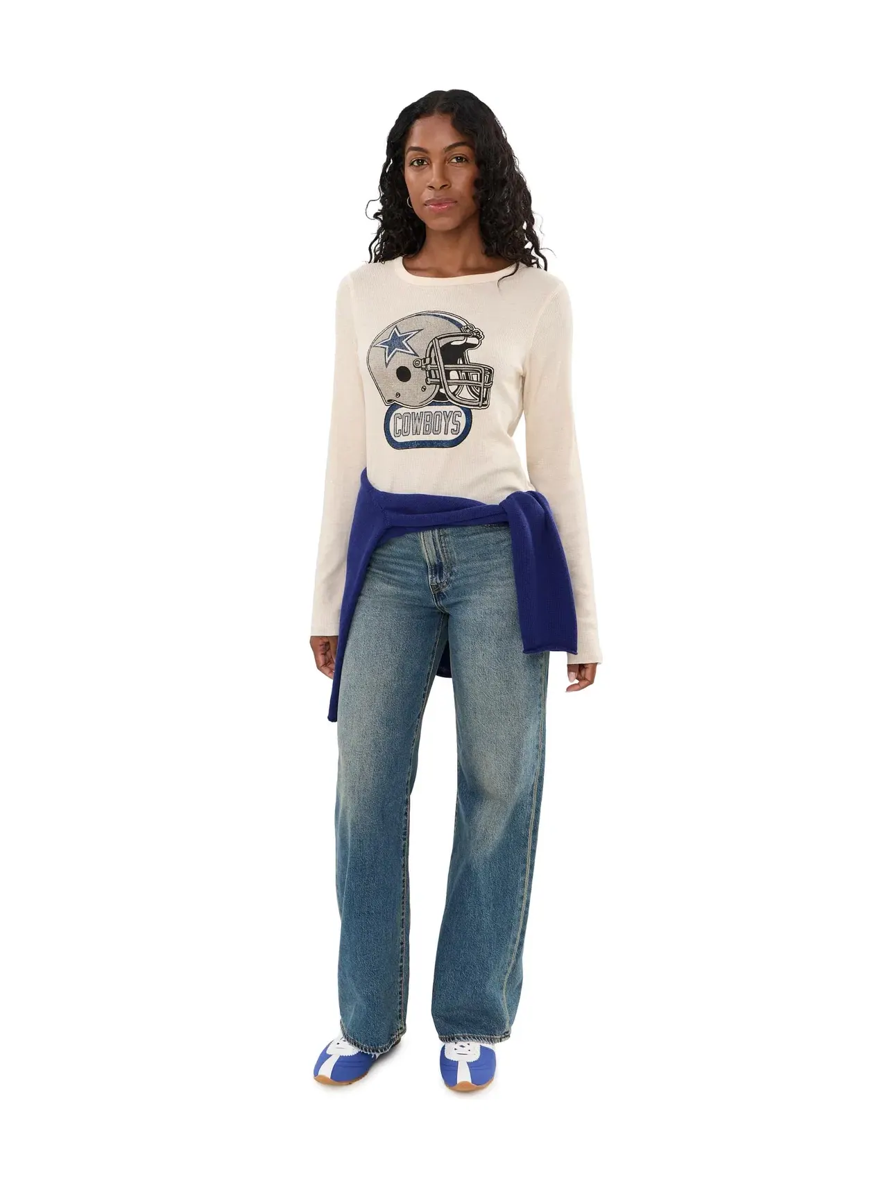 Термолонгслив с шлемом NFL Dallas Cowboys Helmet Crop Thermal Junk Food Clothing — изображение 2 из 5, березовый