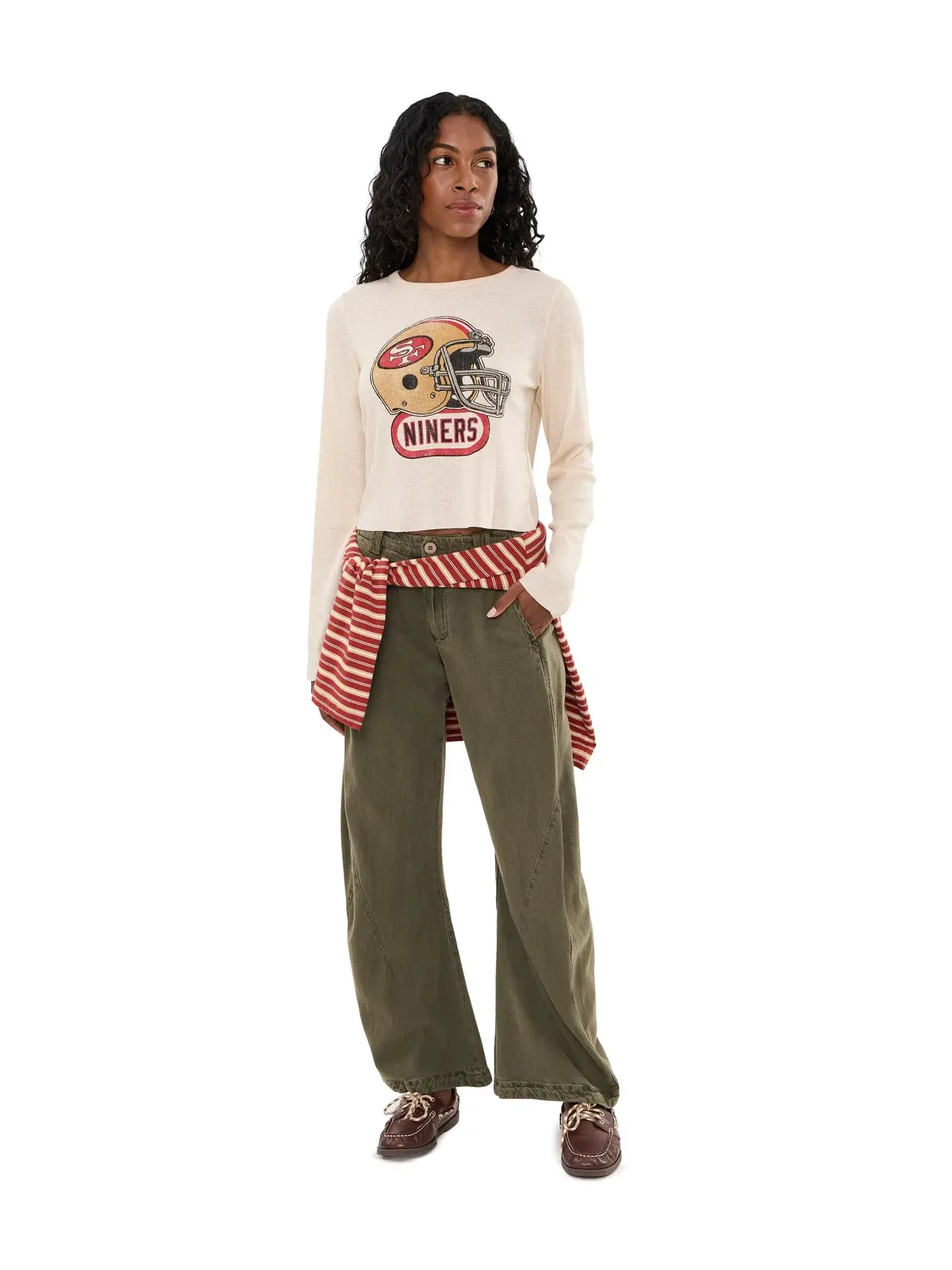 Термолонгслив с шлемом NFL San Francisco 49ers Helmet Crop Thermal Junk Food Clothing — изображение 2 из 5, березовый