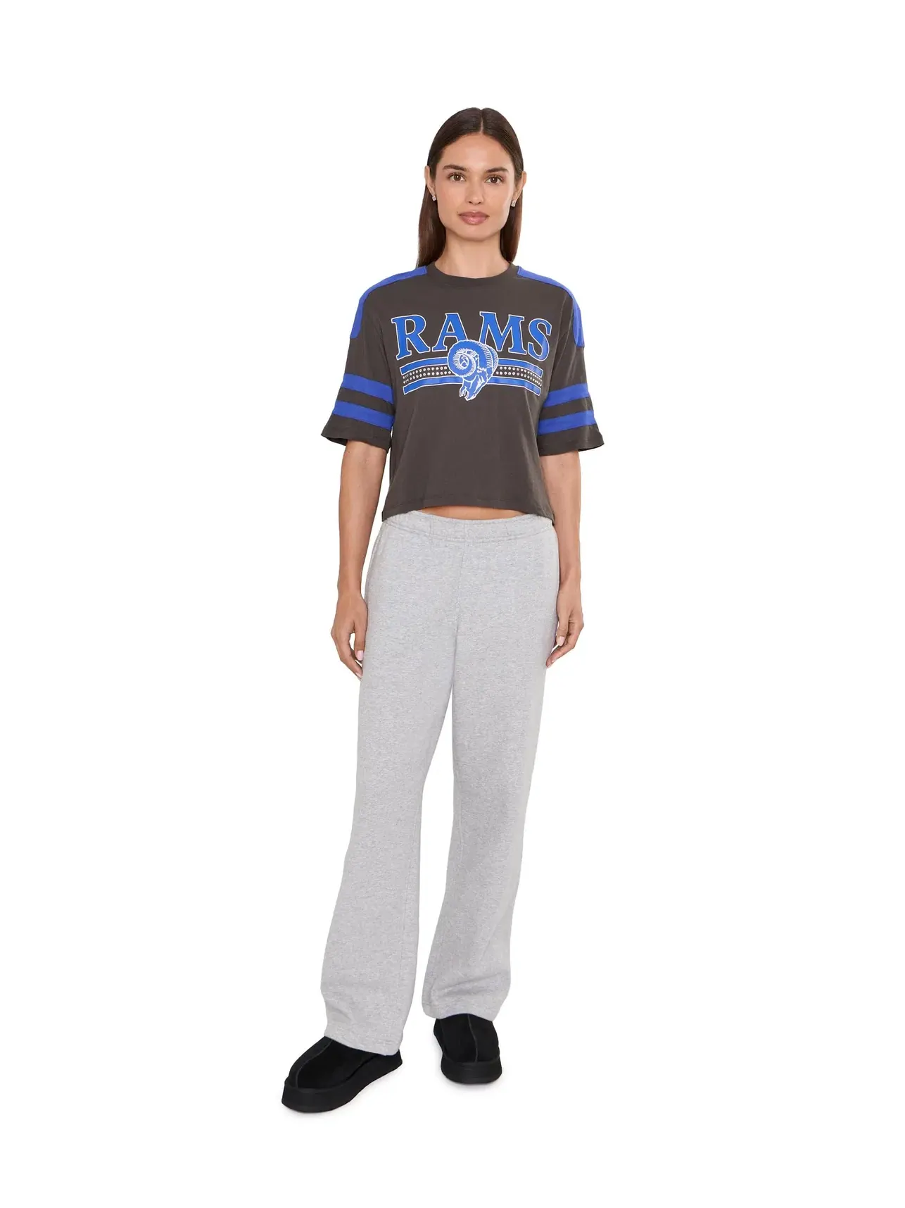 Футболка NFL Los Angeles Rams в полоску с блестками Junk Food Clothing — изображение 2 из 5, черный