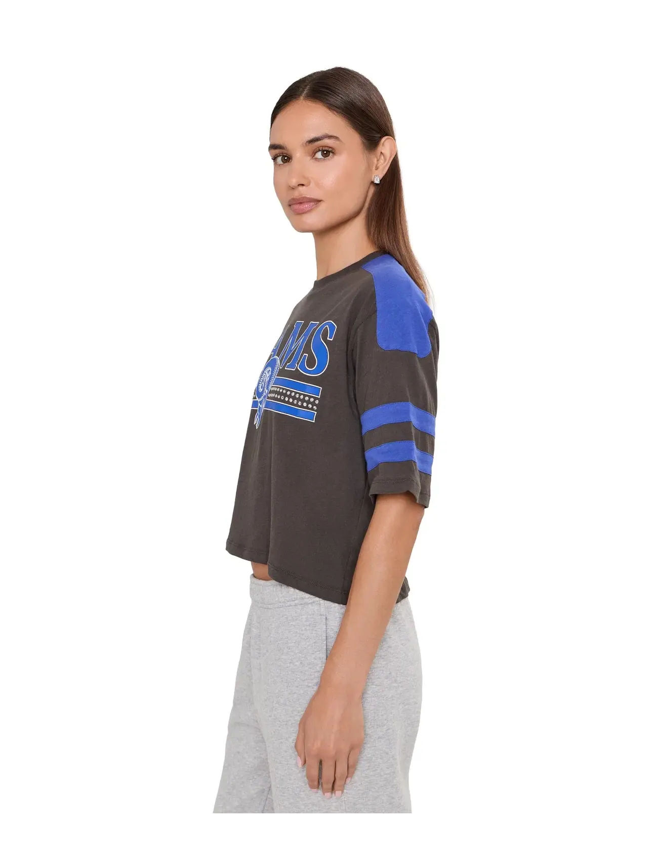 Футболка NFL Los Angeles Rams в полоску с блестками Junk Food Clothing — изображение 3 из 5, черный