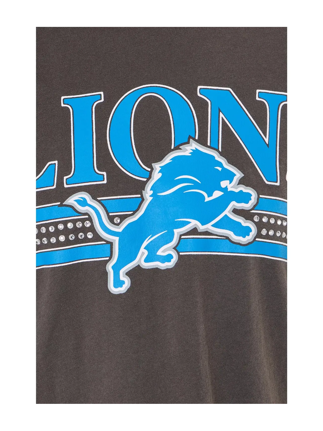 Укороченная футболка с блестками в полоску NFL Detroit Lions Junk Food Clothing — изображение 5 из 5, черный
