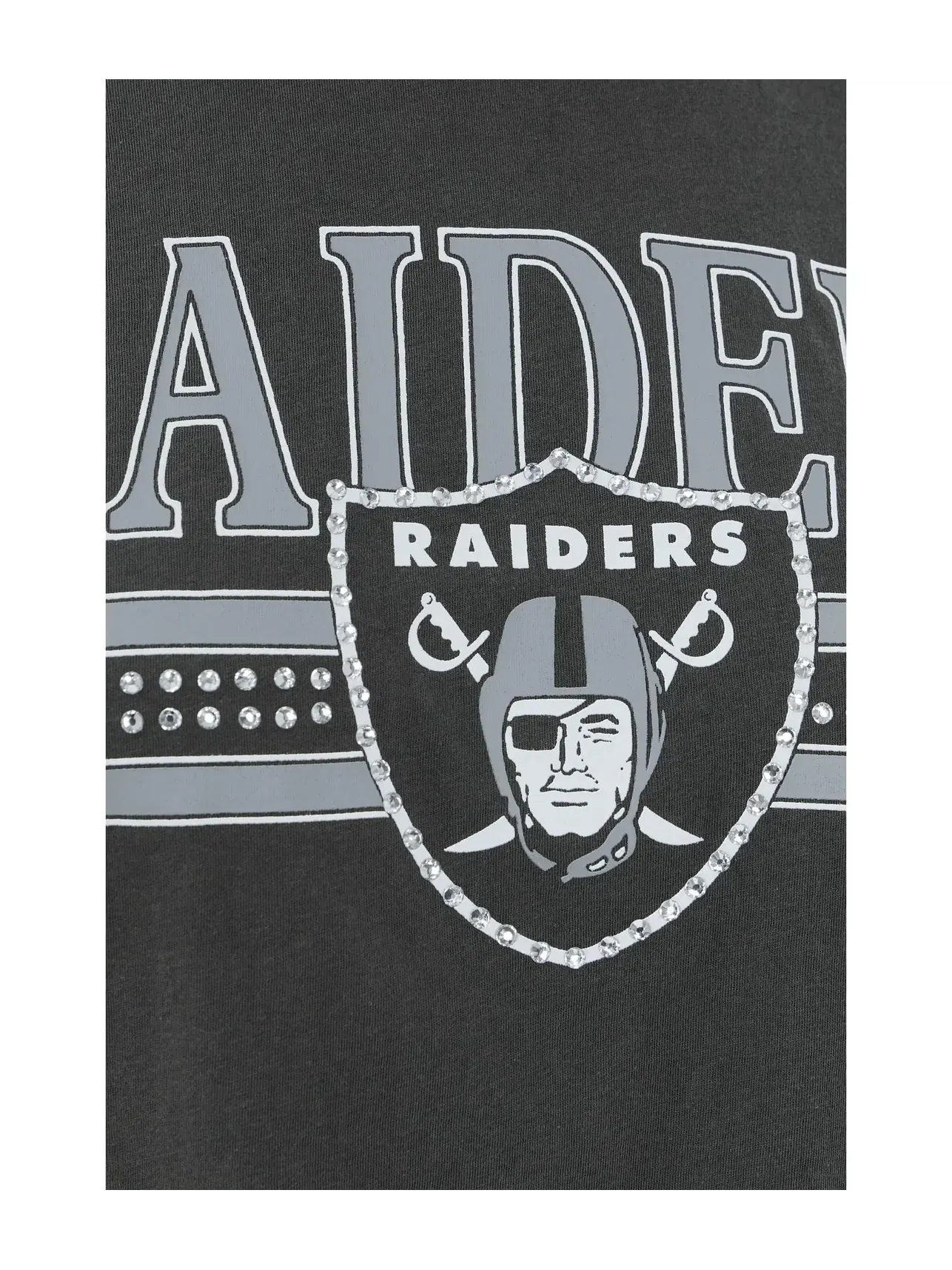 Укороченная футболка с блестками в полоску NFL Las Vegas Raiders Junk Food Clothing — изображение 5 из 5, черный
