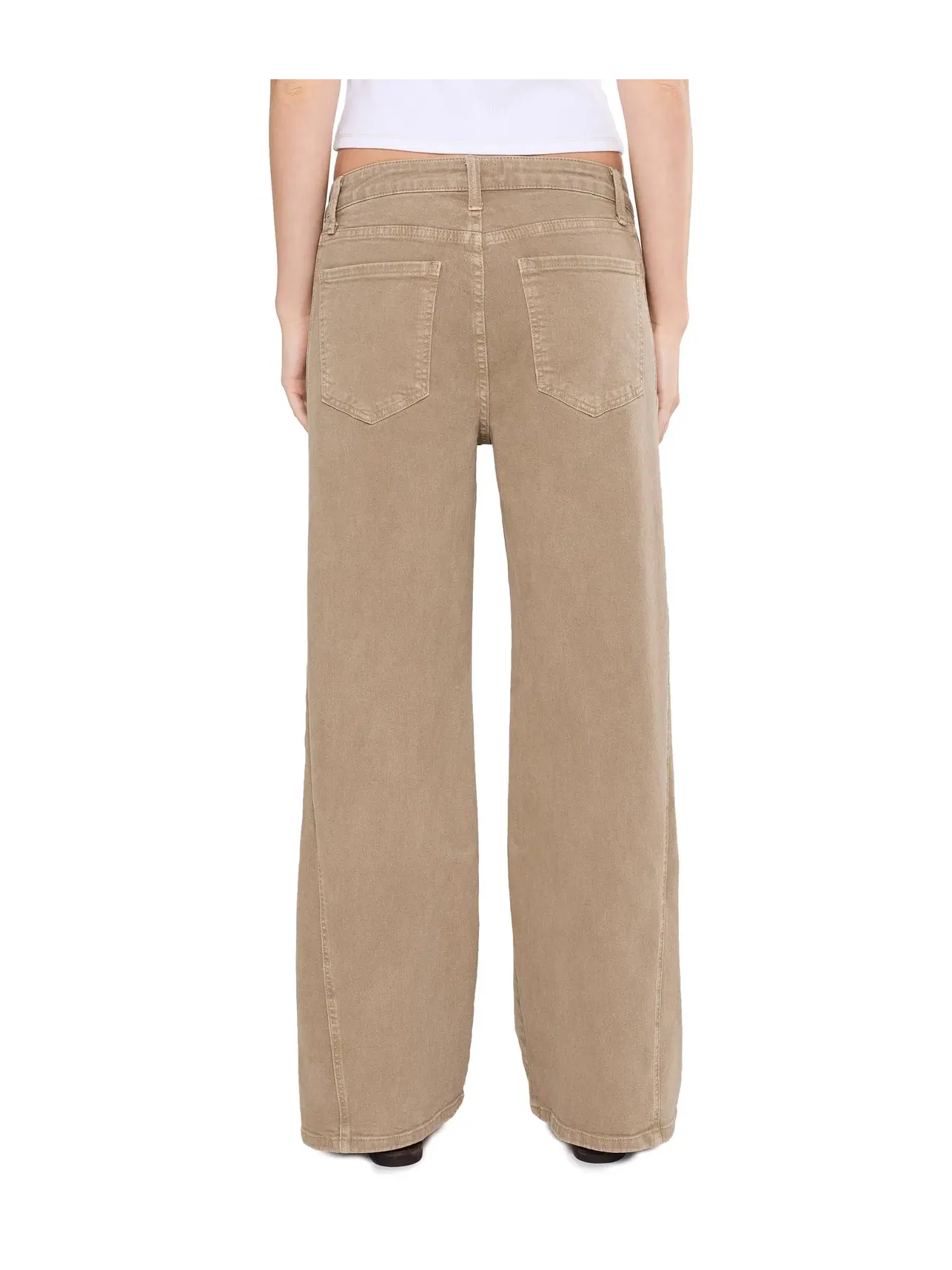 Джинсы широкие с боковыми панелями и завышенной посадкой Meg High-Rise Wide Leg Side Panel Kut From The Kloth, бежевый
