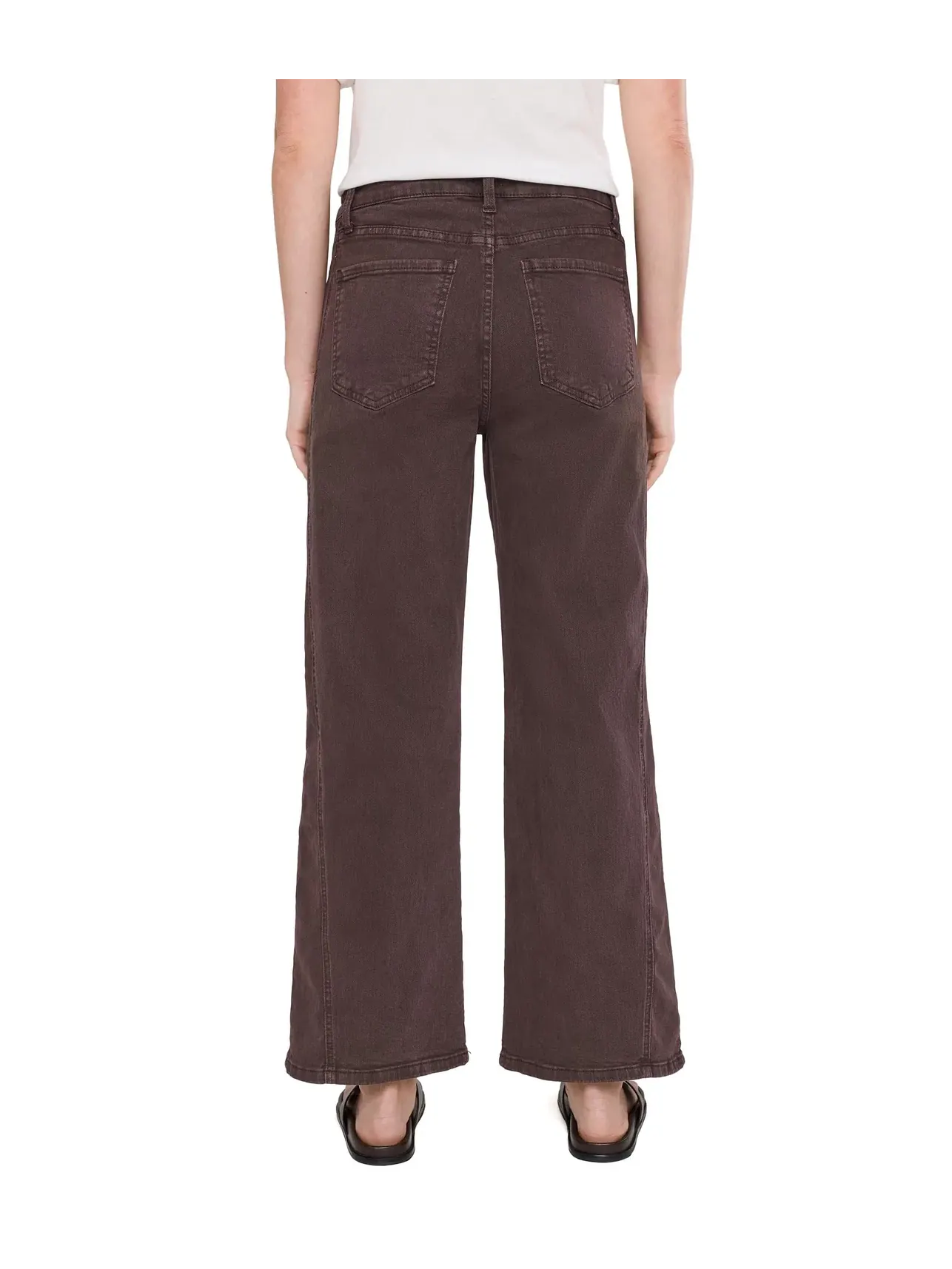 Джинсы широкие с боковыми панелями и завышенной посадкой Meg High-Rise Wide Leg Side Panel Kut From The Kloth, шоколад