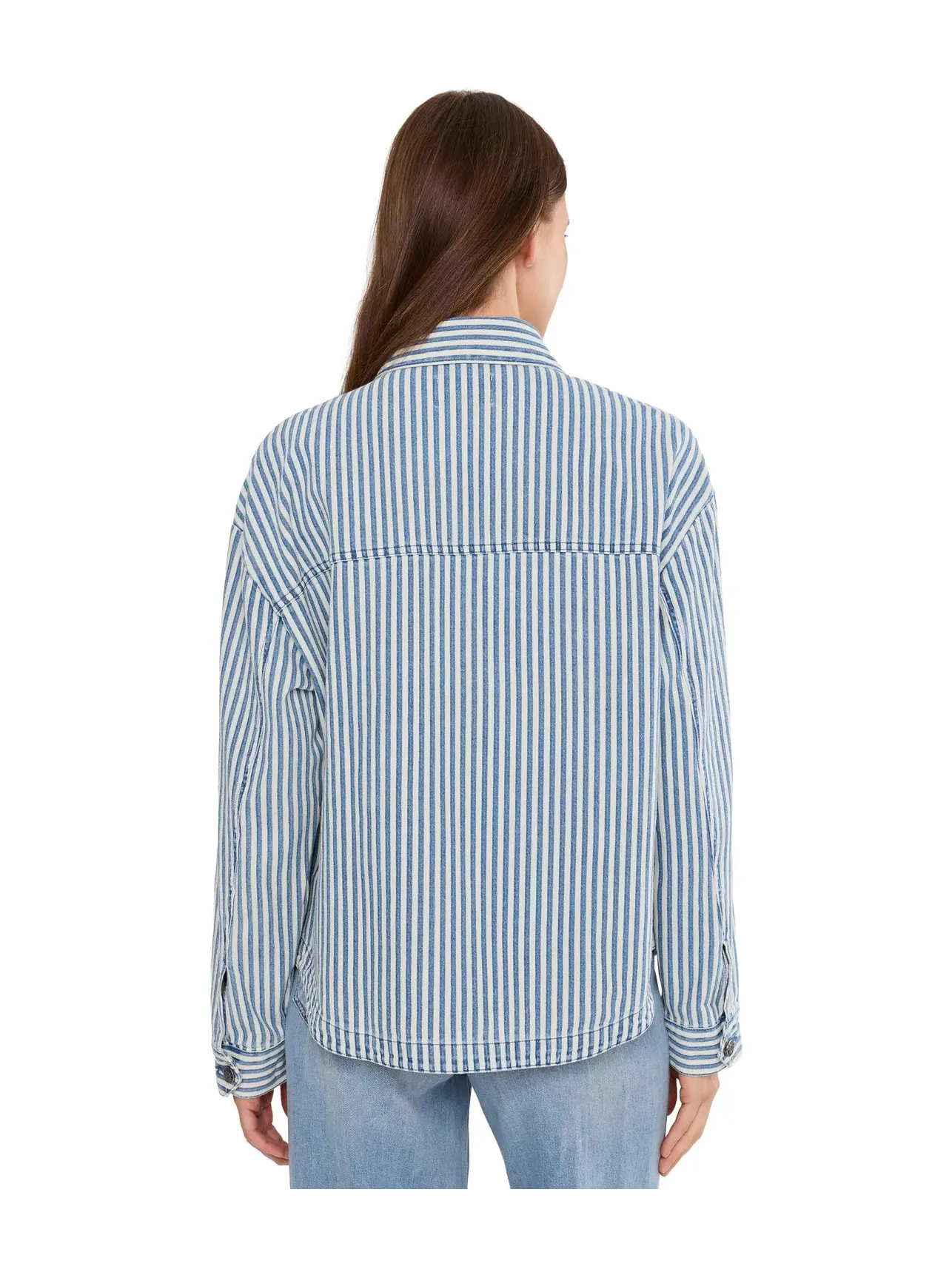 Джинсовая куртка Ellie Stripe Kut From The Kloth — изображение 4 из 5, индиго/белый