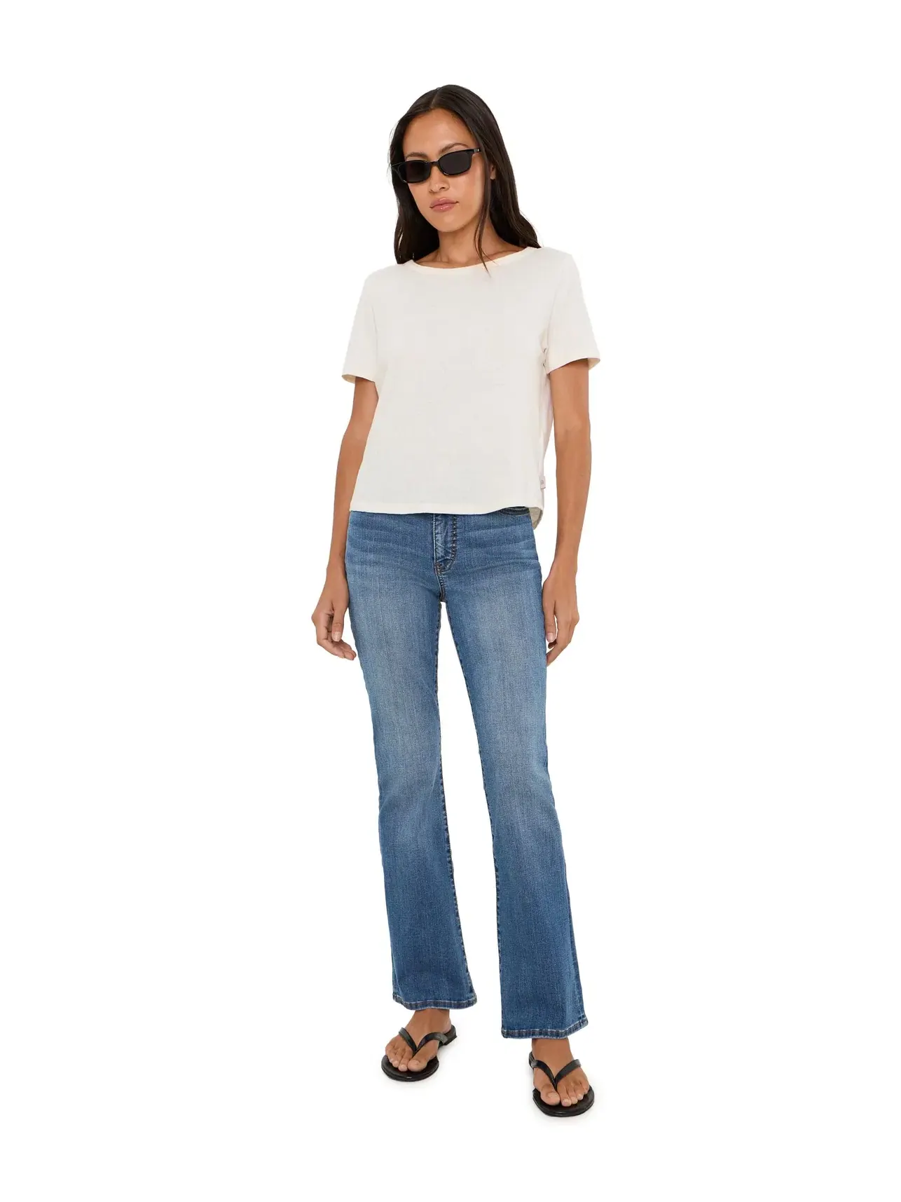 Джинсы-ботинок с завышенной посадкой Petite Natalie High-Rise Fab AB Bootcut in Interactive Kut From The Kloth, интерактивный