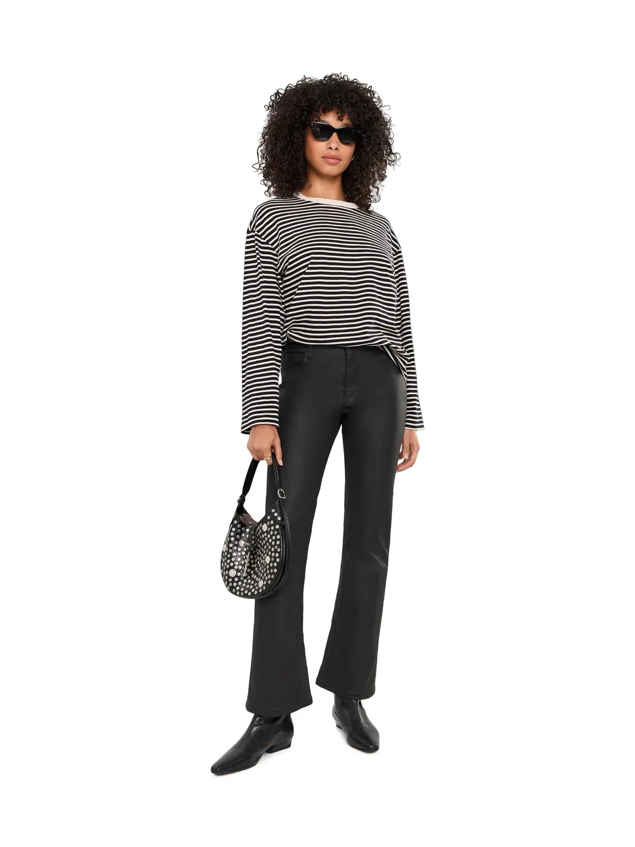 Брюки Kelly High-Rise Fab Ab Kick Flare Inset Leg с матовым черным покрытием. Kut From The Kloth — изображение 2 из 5, черный