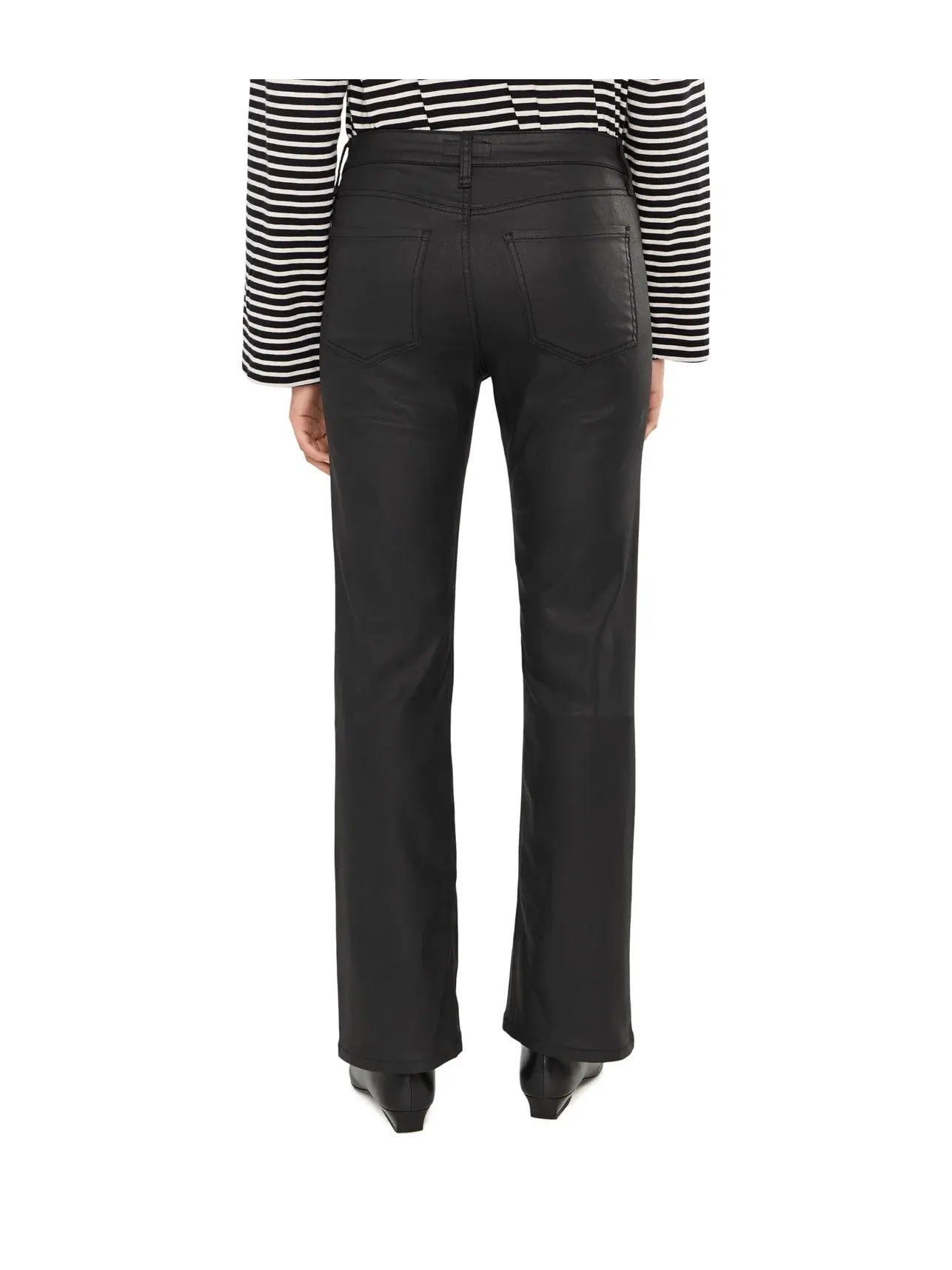 Брюки Kelly High-Rise Fab Ab Kick Flare Inset Leg с матовым черным покрытием. Kut From The Kloth — изображение 4 из 5, черный