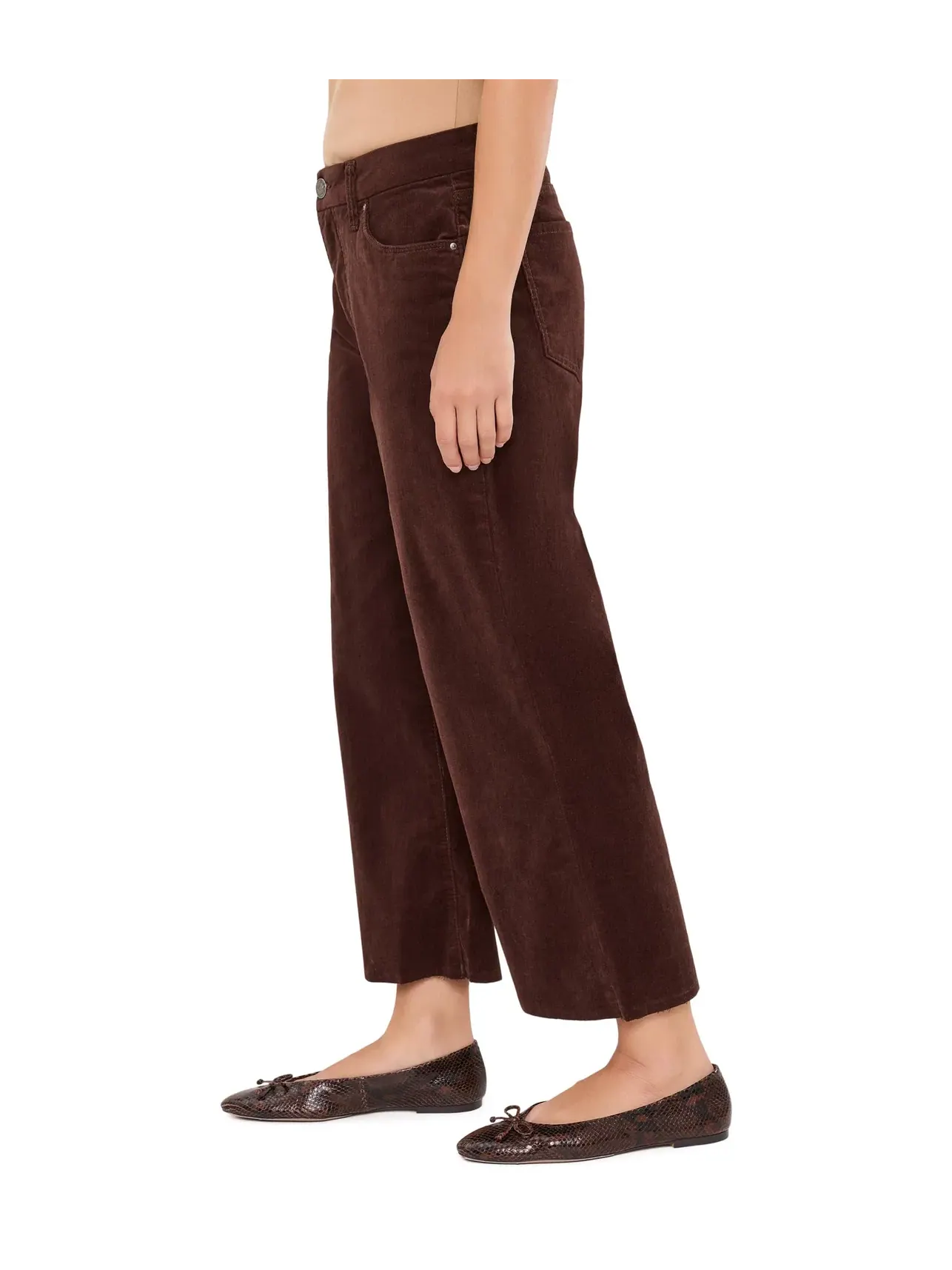 Джинсы Petite Meg Corduroy High-Rise Wide Leg Kut From The Kloth — изображение 3 из 5, трюфель