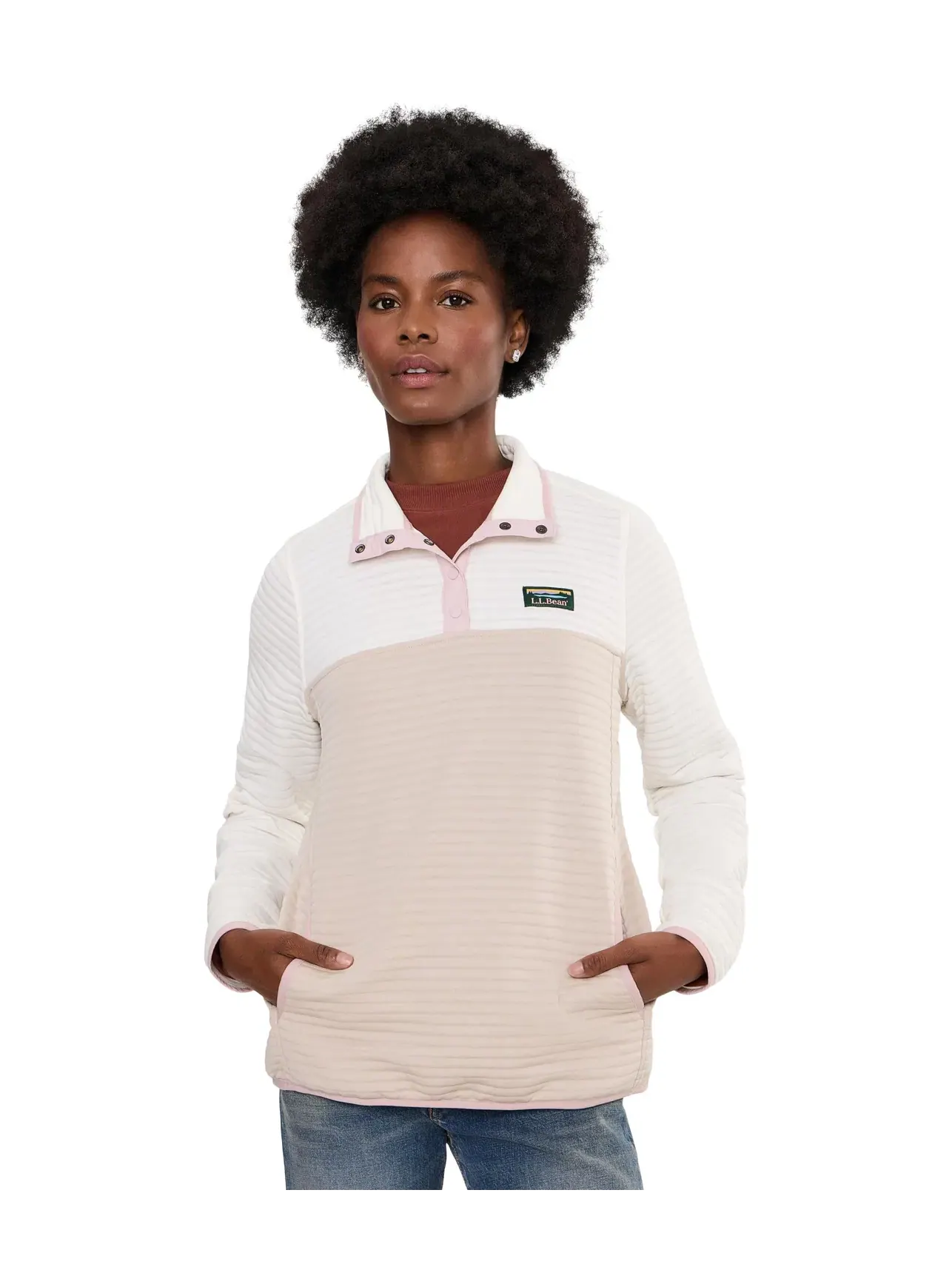 Пуловер вязаный с цветовыми блоками Airlight Knit Pullover Color-Block Regular L.L.Bean — изображение 1 из 5