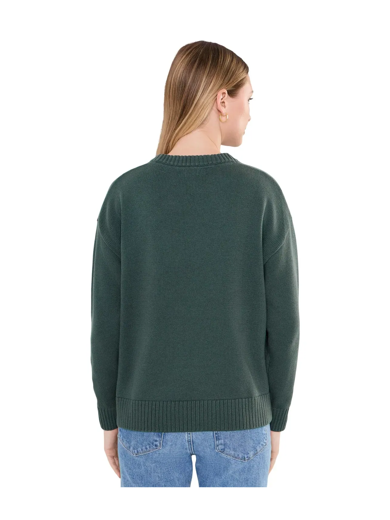 Оригинальный свитер с круглым вырезом и двойной буквой L. L.L.Bean — изображение 4 из 5, зеленый