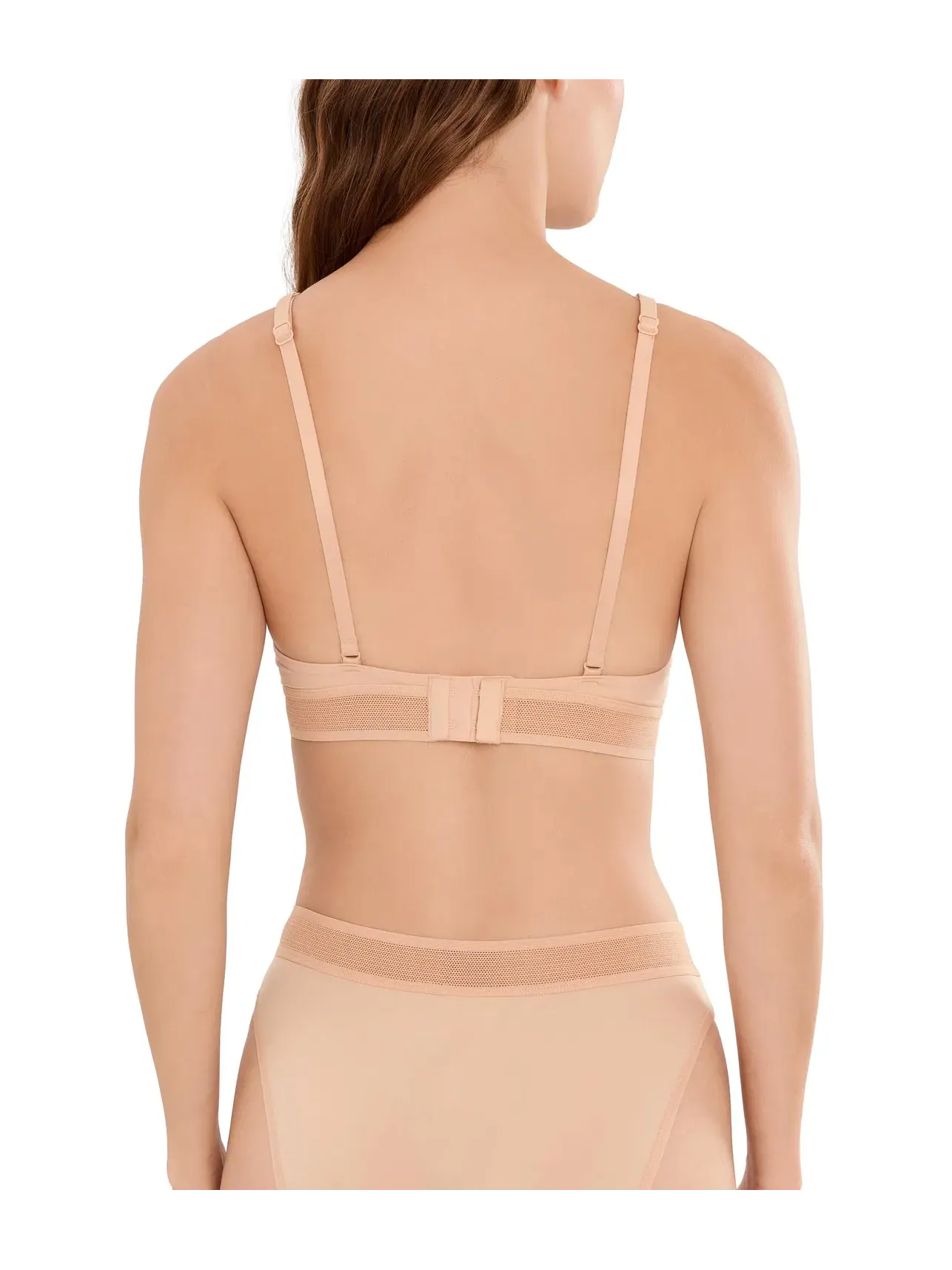 Бюстгальтер из микрофибры с перфорированной резинкой Perforated Band Microfiber Bra Lacoste — изображение 3 из 4, бежевый