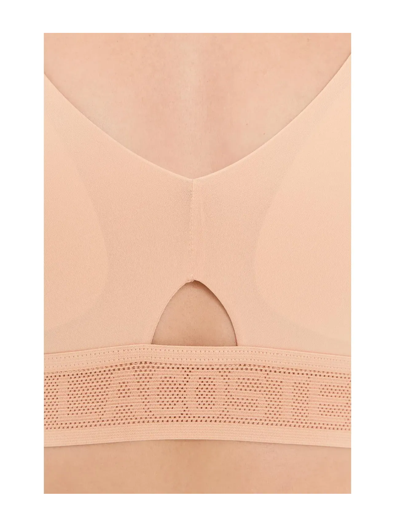Бюстгальтер из микрофибры с перфорированной резинкой Perforated Band Microfiber Bra Lacoste — изображение 4 из 4, бежевый