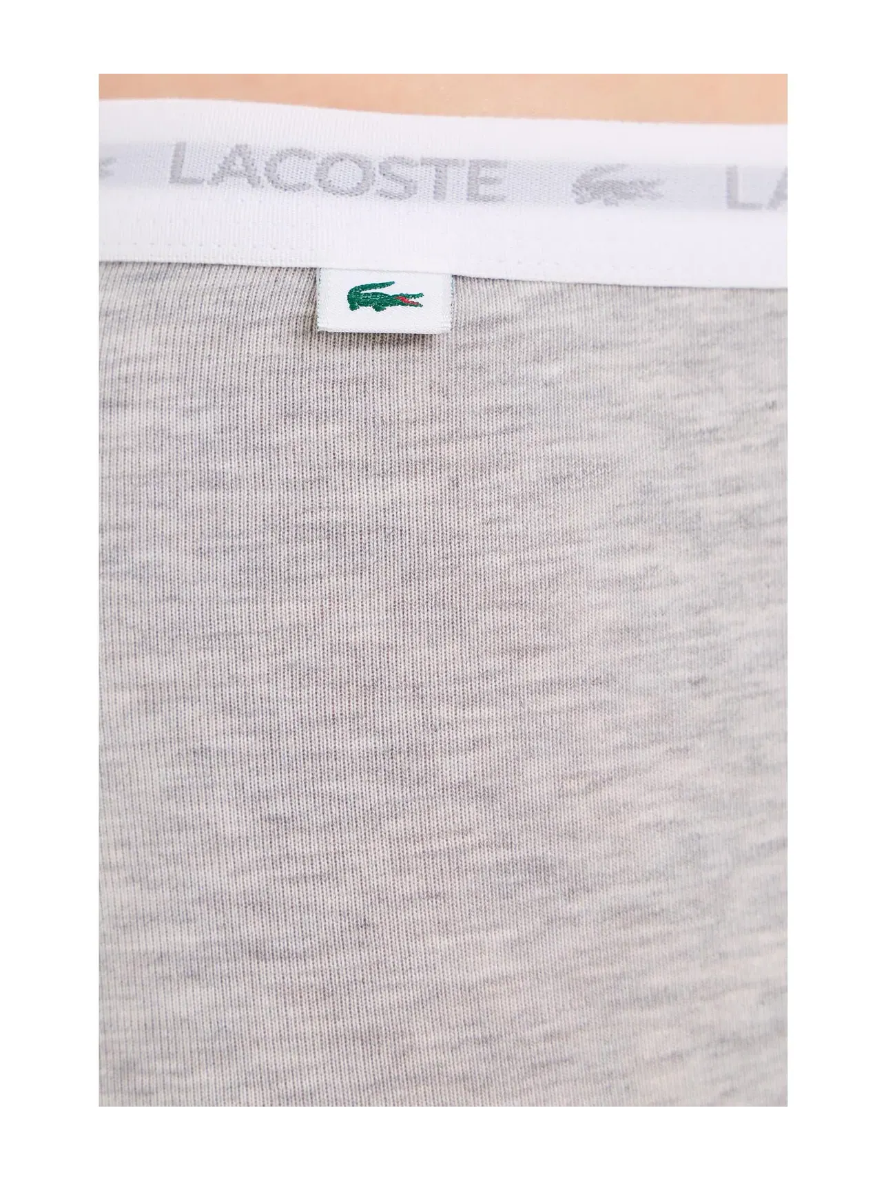Хлопковые шорты-слипы со стрейчем Cotton Stretch Boyshorts Lacoste — изображение 3 из 3, черный/белый/серебристый