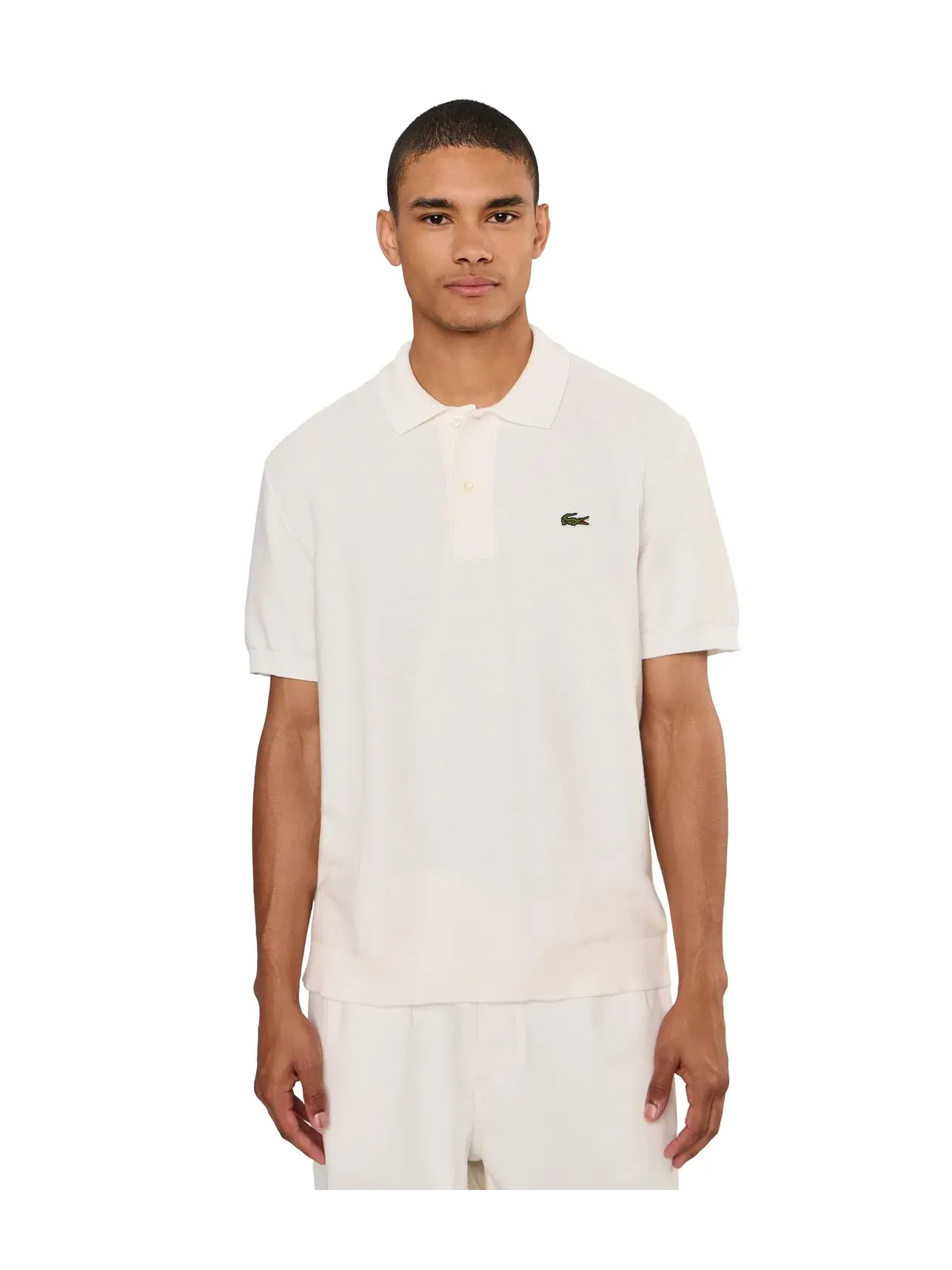 Классическая вязаная рубашка-поло Lacoste — изображение 1 из 5, мука