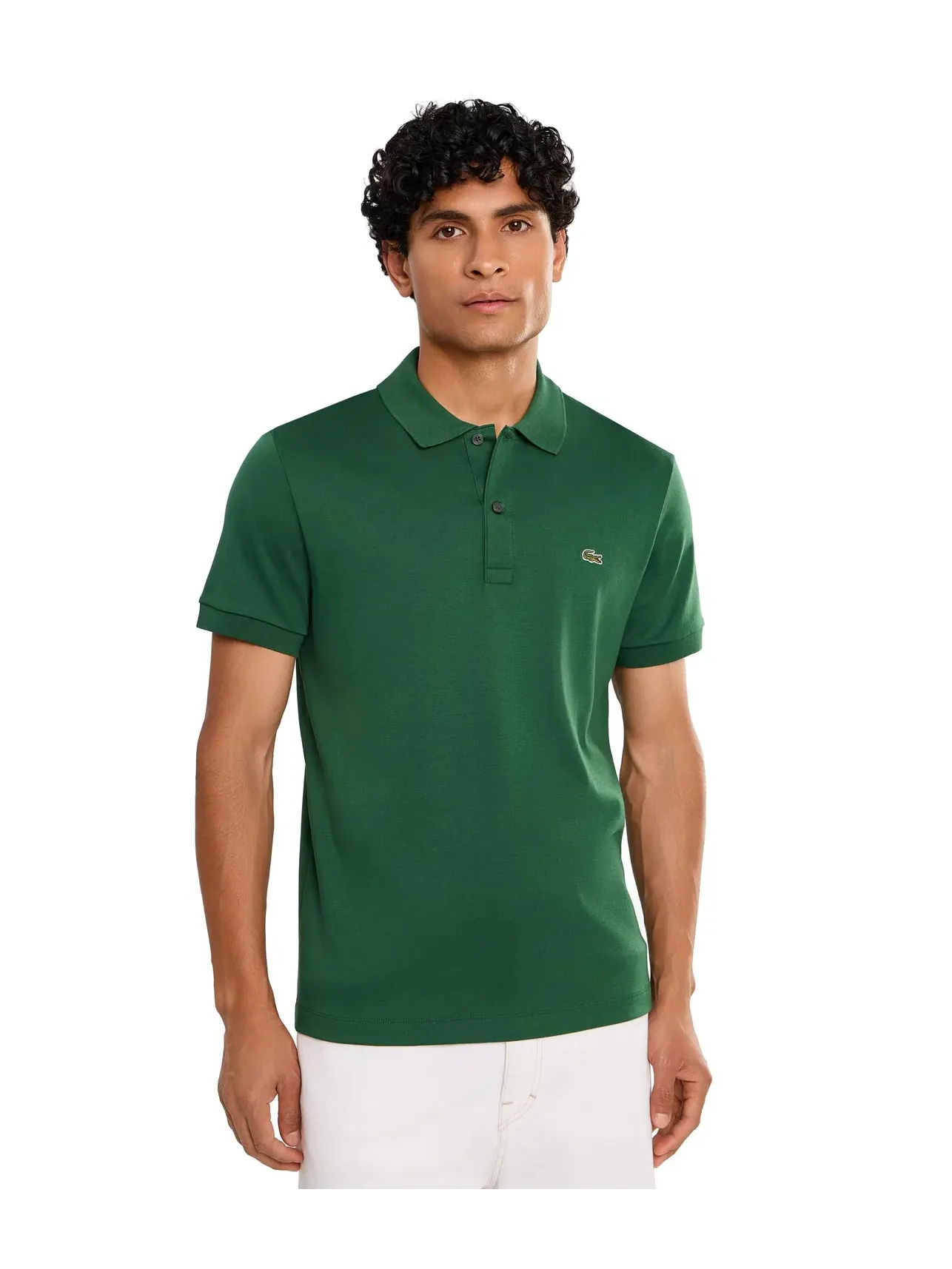 Поло из хлопка пима стандартного кроя Lacoste — изображение 1 из 5, зеленый