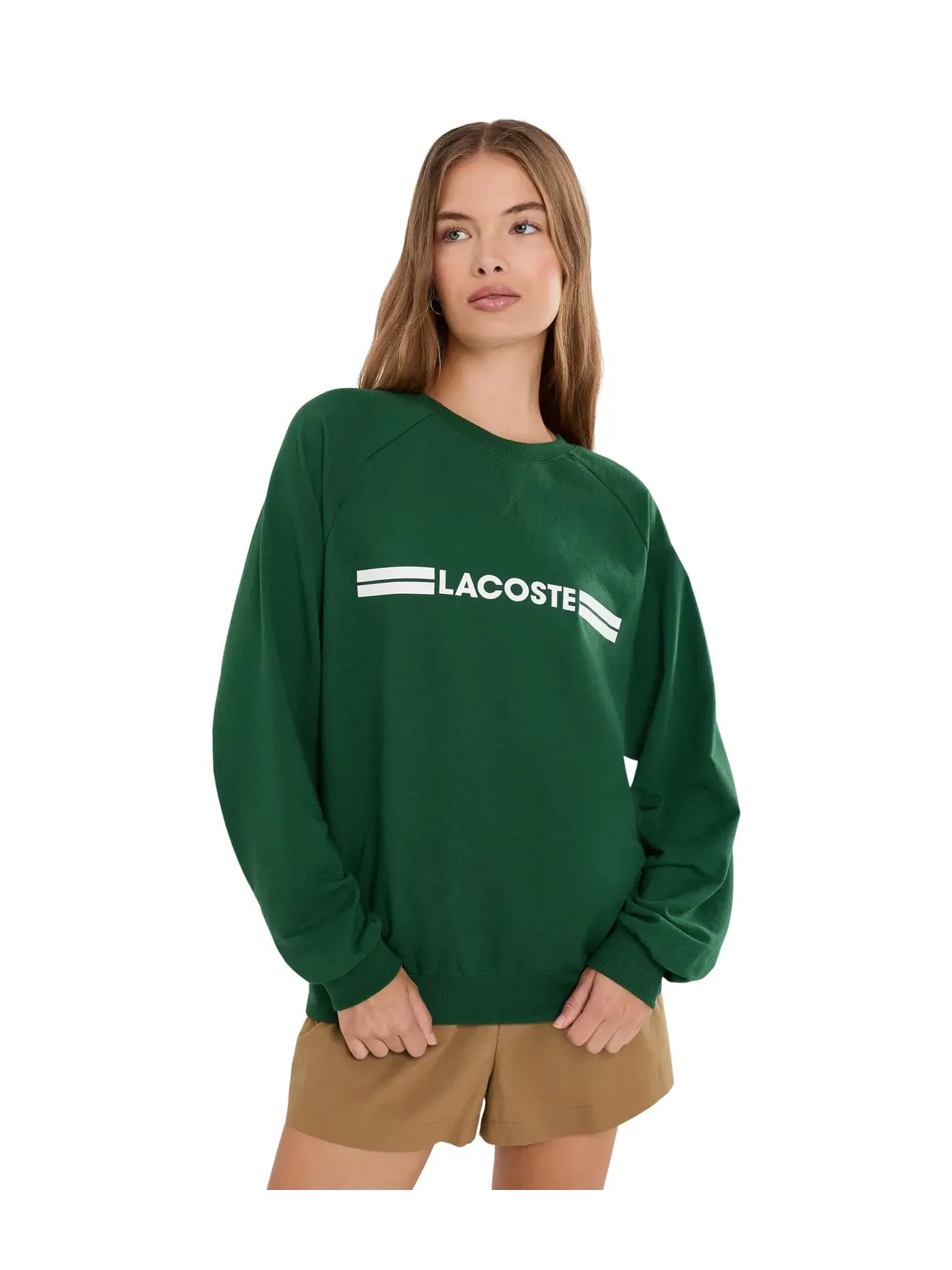 Флисовая толстовка для отдыха с логотипом Lacoste — изображение 1 из 5, зеленый/белый