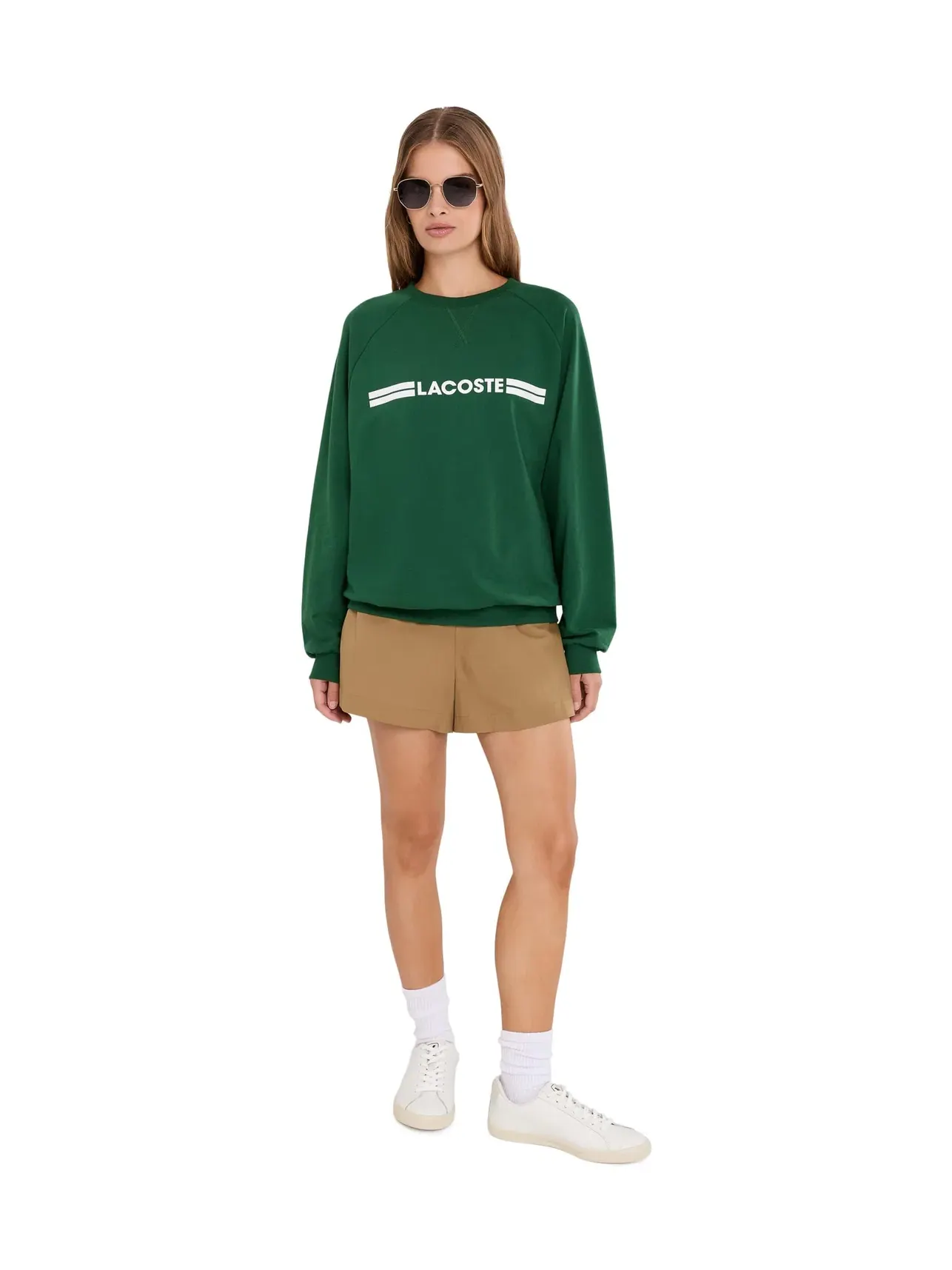 Флисовая толстовка для отдыха с логотипом Lacoste — изображение 2 из 5, зеленый/белый