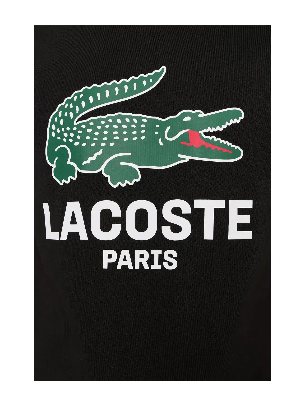 Хлопковая футболка с принтом Lacoste — изображение 5 из 5, черный