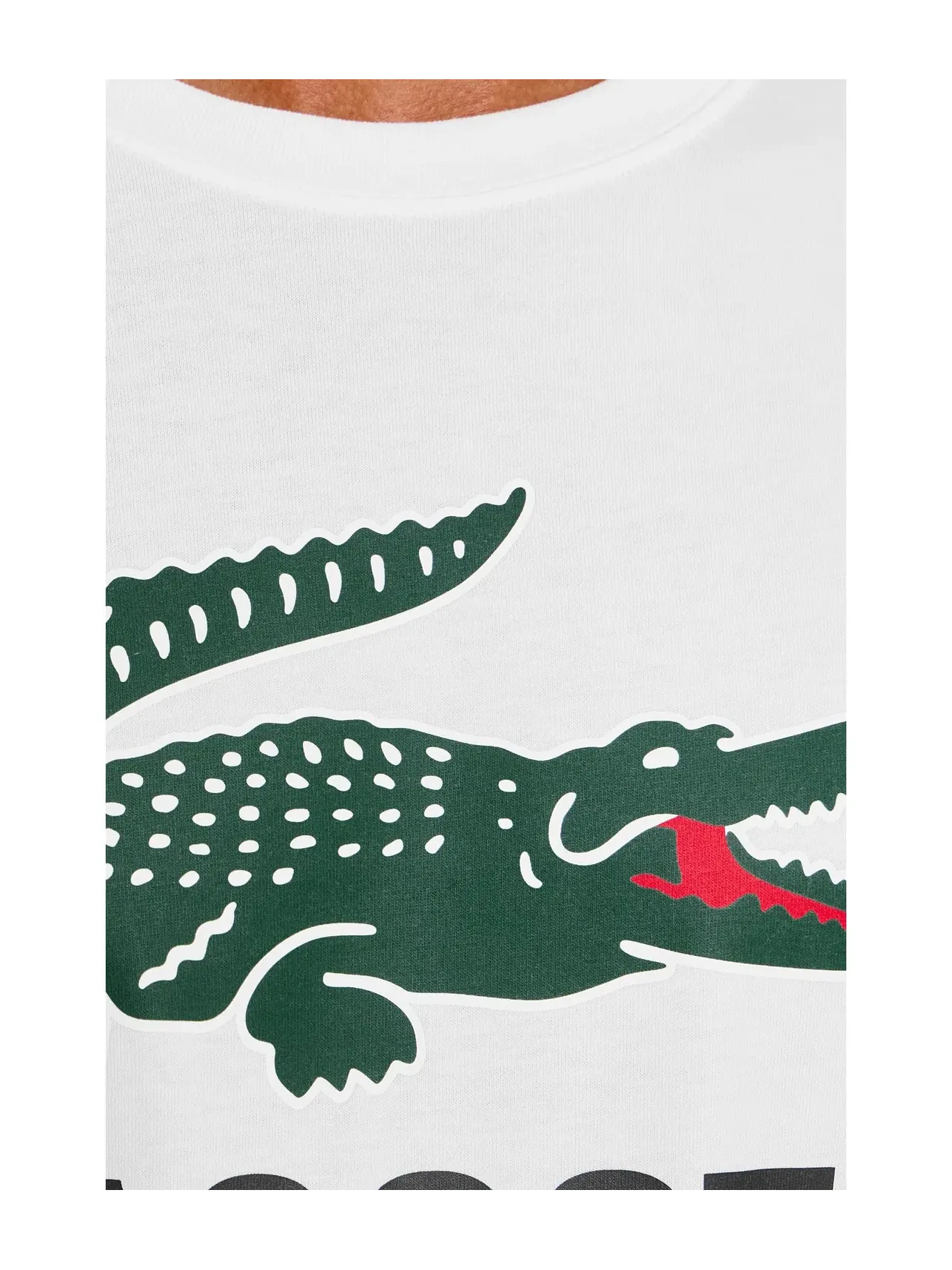 Хлопковая футболка с принтом Lacoste — изображение 5 из 5, белый