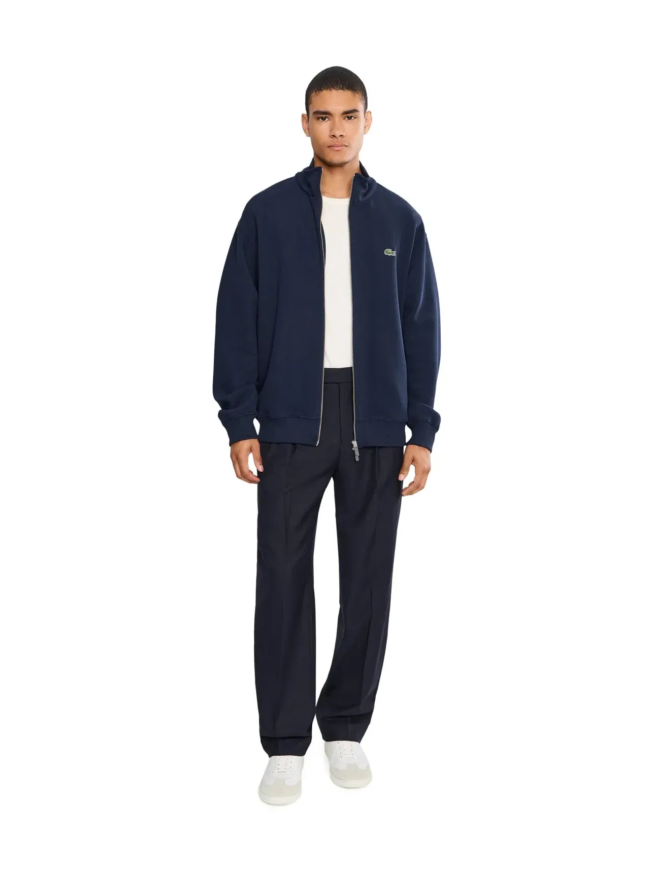 Двусторонняя толстовка пике на молнии Lacoste — изображение 2 из 5, темно-синий