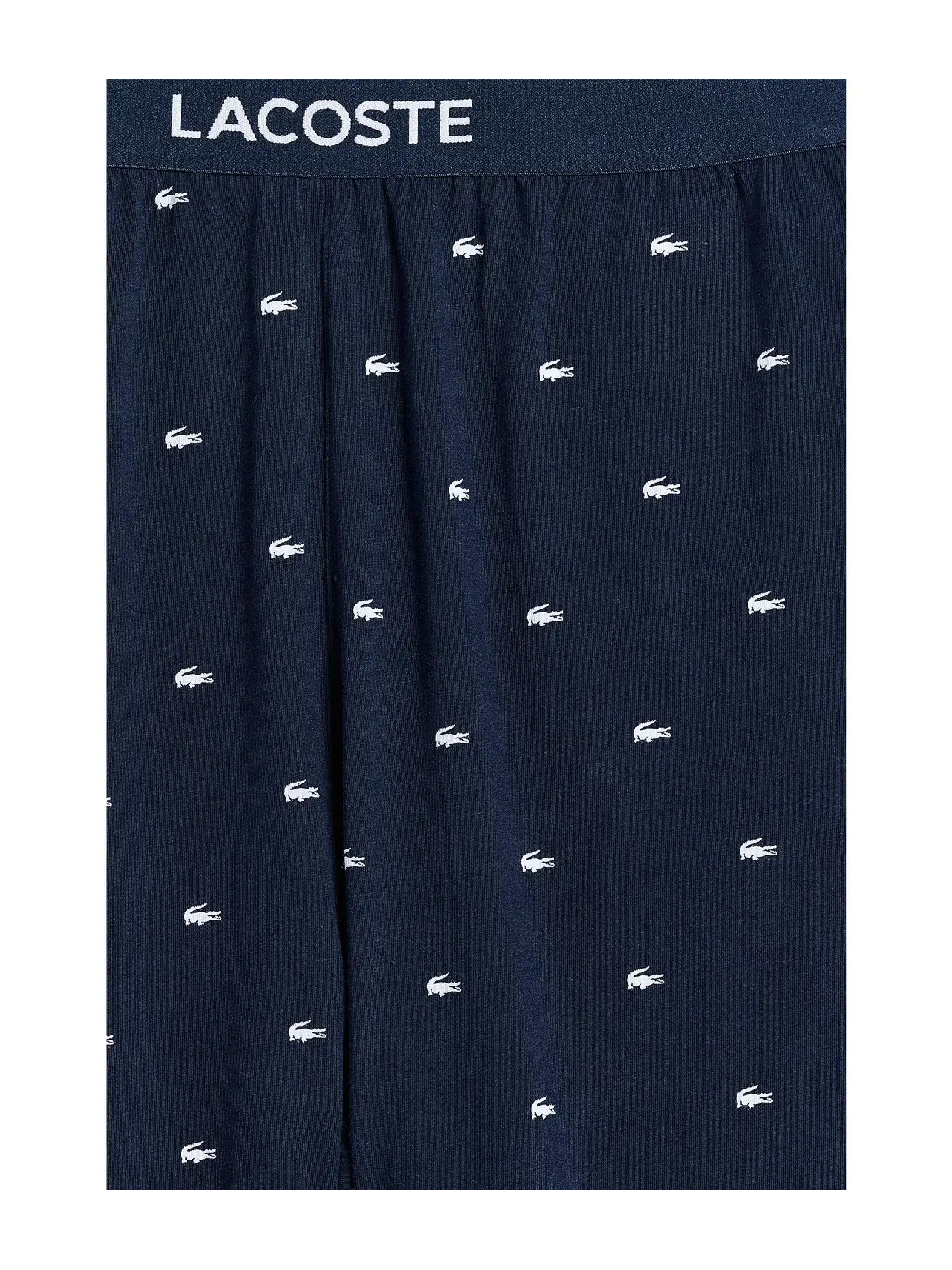 Пижамные штаны из хлопка с принтом Lacoste — изображение 3 из 3, темно-синий синий/белый