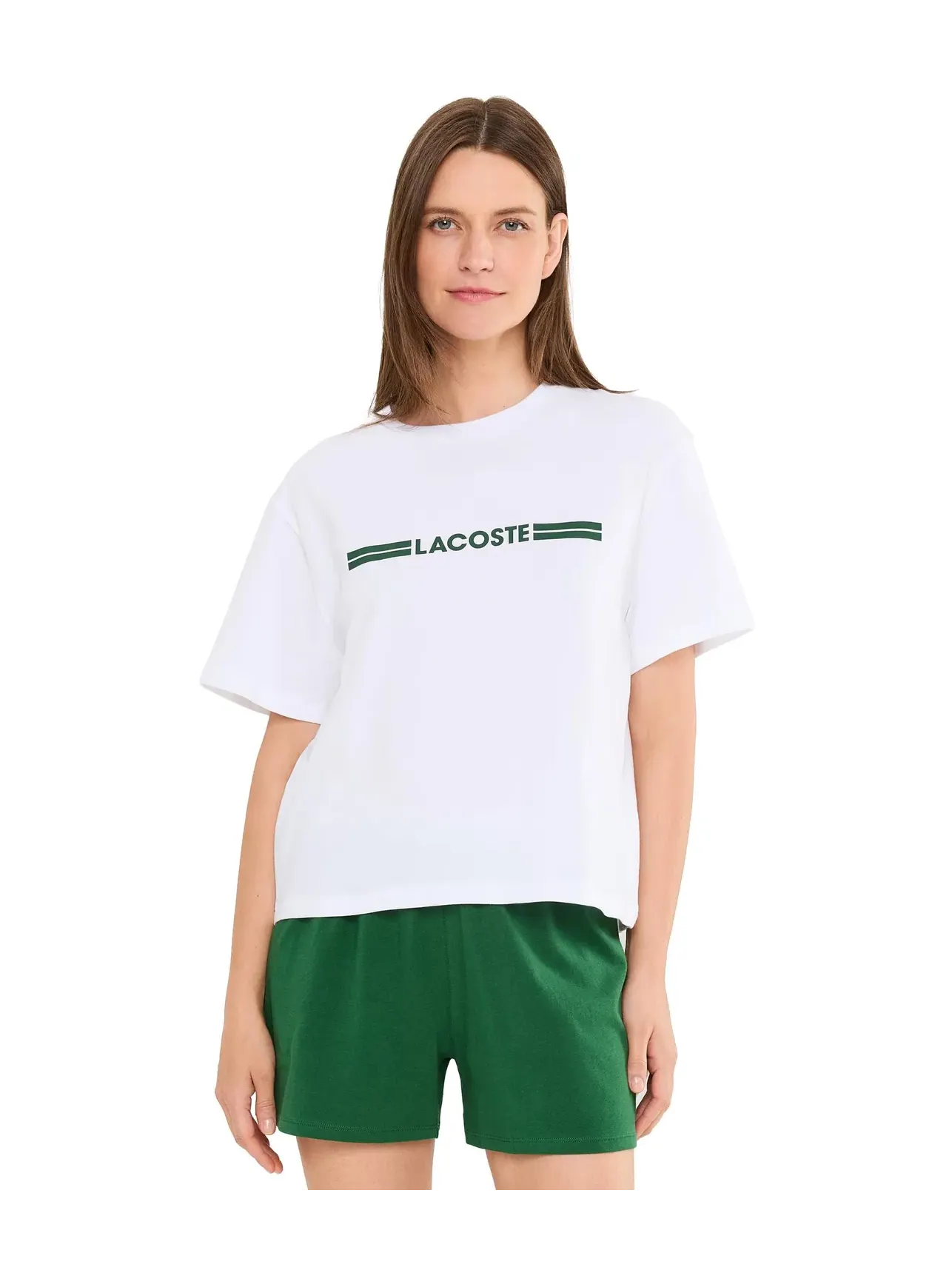 Хлопковые пижамные комплекты Lacoste — изображение 1 из 5, белый/зеленый