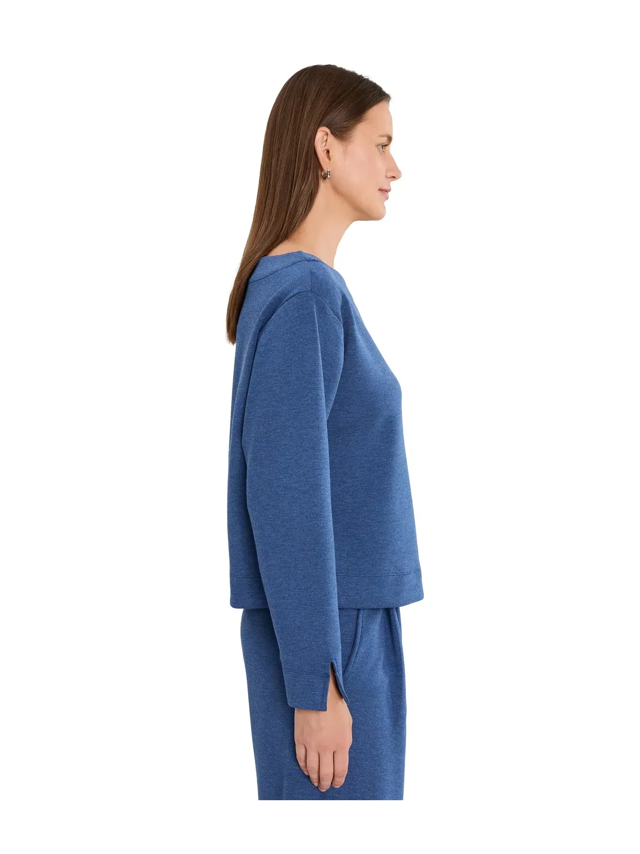Лонгслив с вырезом лодочка Long Sleeve Boatneck Top Liverpool Los Angeles — изображение 3 из 5, темно-синий